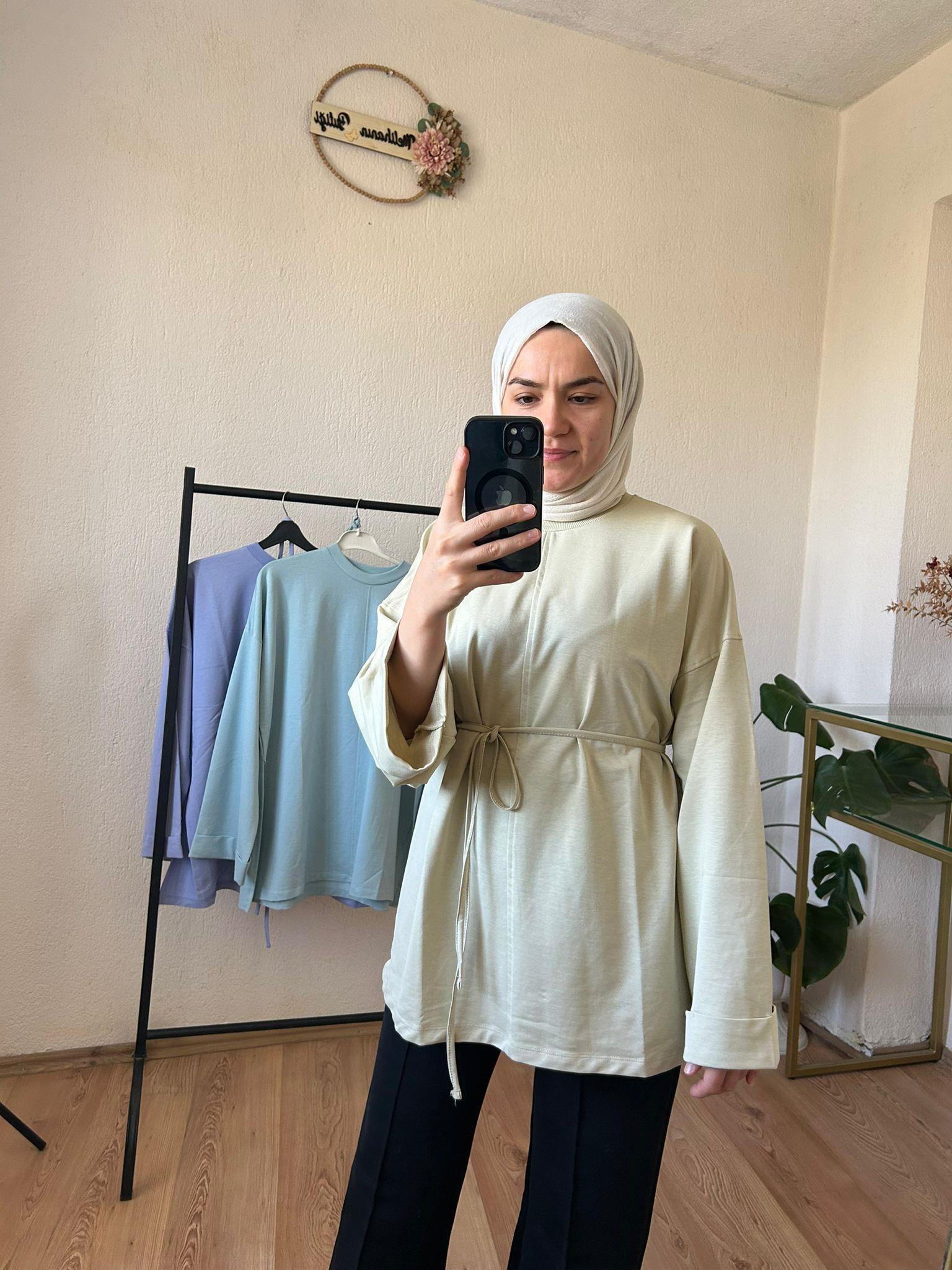 Bağlamalı Sweat OLİVE YEŞİL