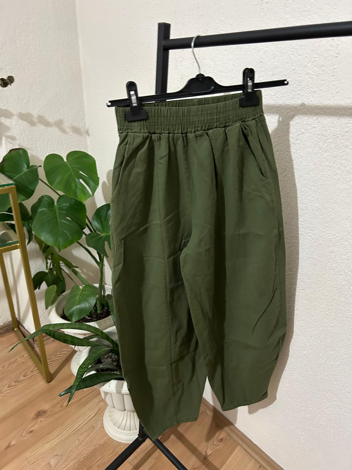 Gabardin kumaş şalvar pantolon HAKİ