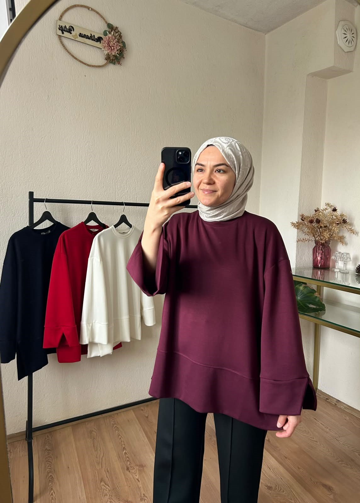 Kol Yırtmaçlı Sweat VİŞNE