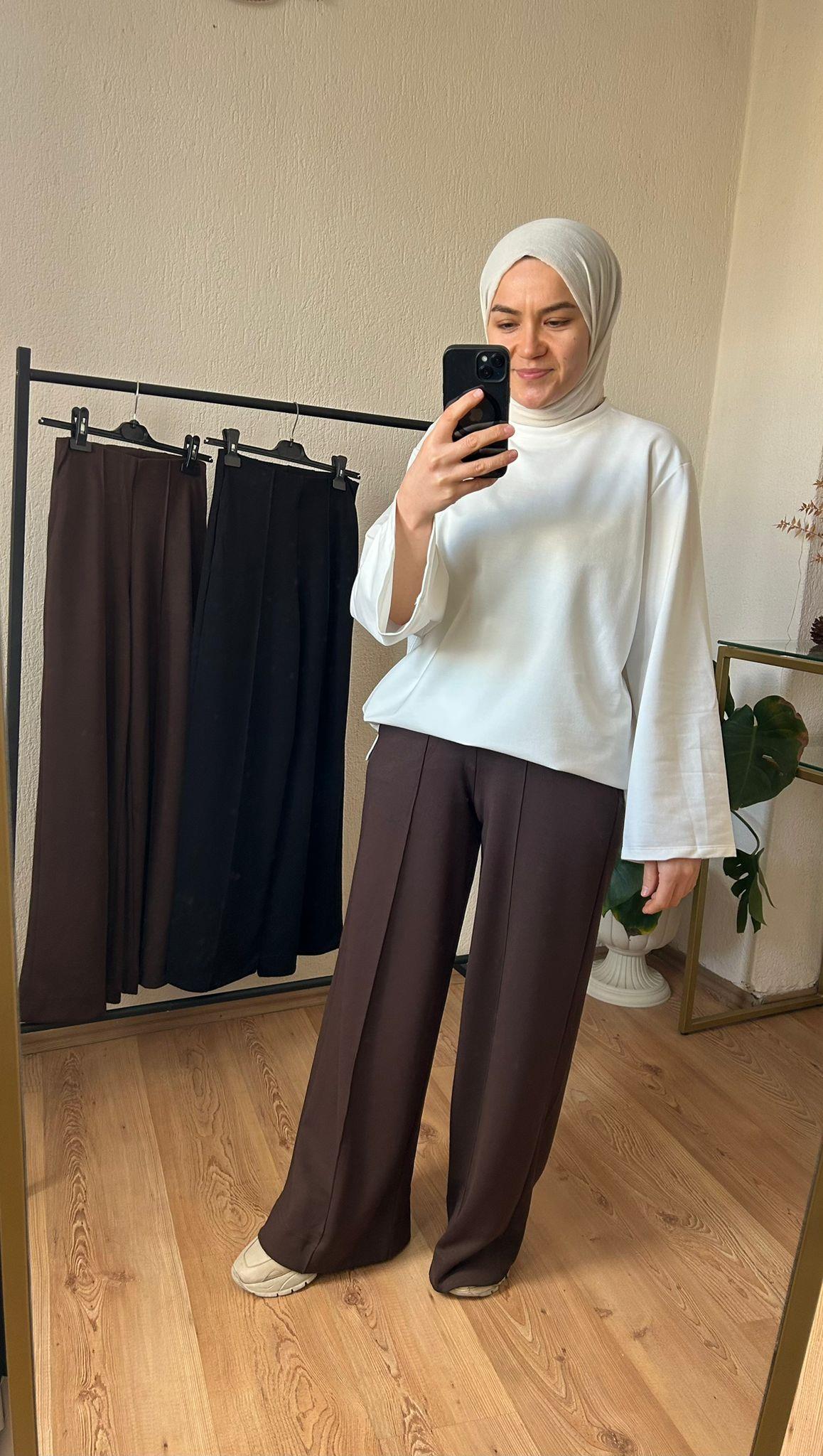 Oysho Çimalı Pantolon KAHVE