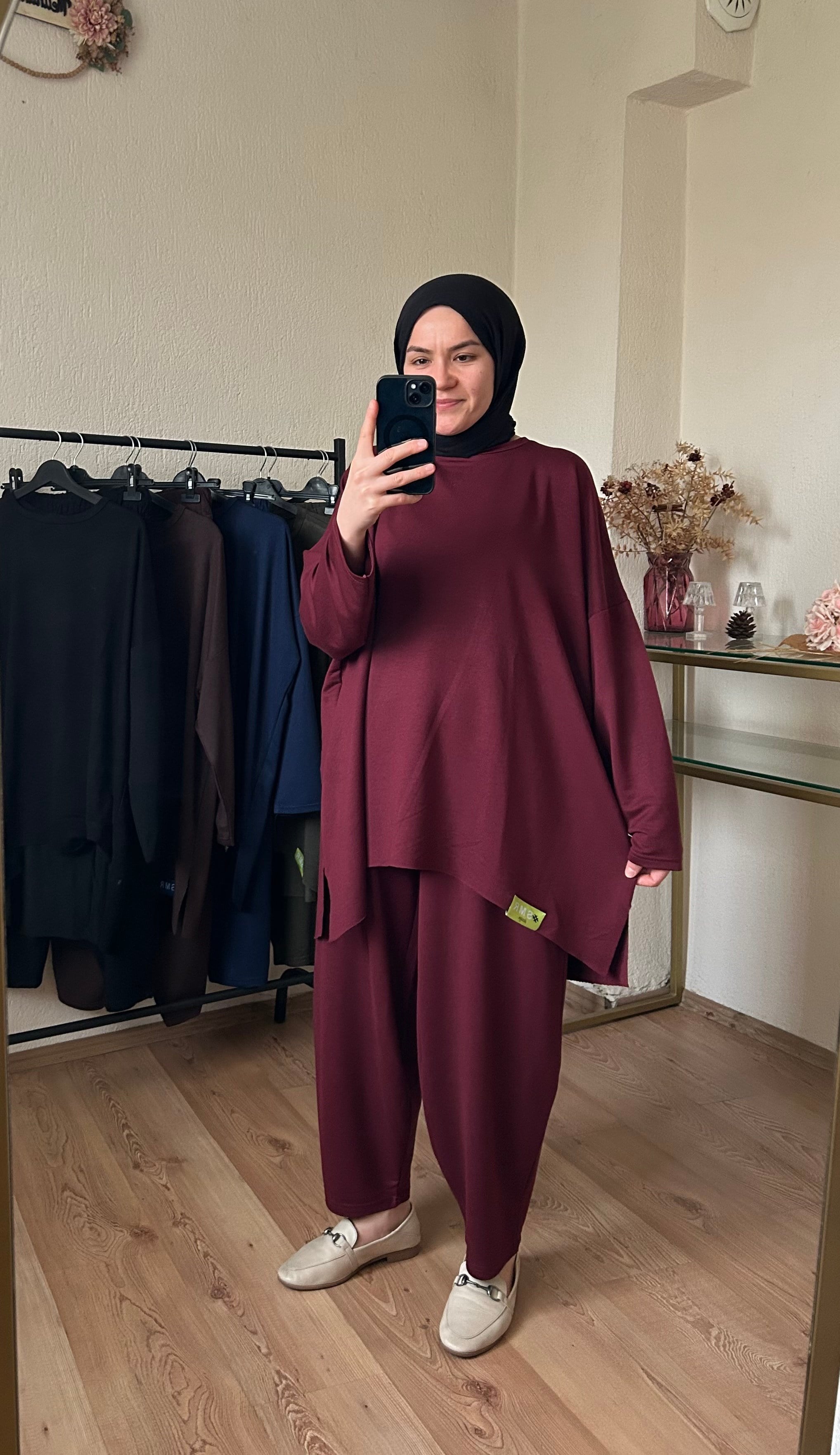 Oysho Kumaş Relax Takım BORDO 