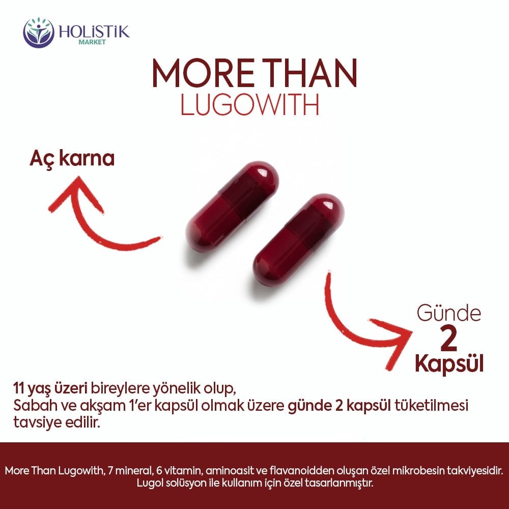 Lugowith Multimineral/Multivitamin 60 Kapsül (7 mineral, 6 vitamin, Kuersetin, L-tirozin)
