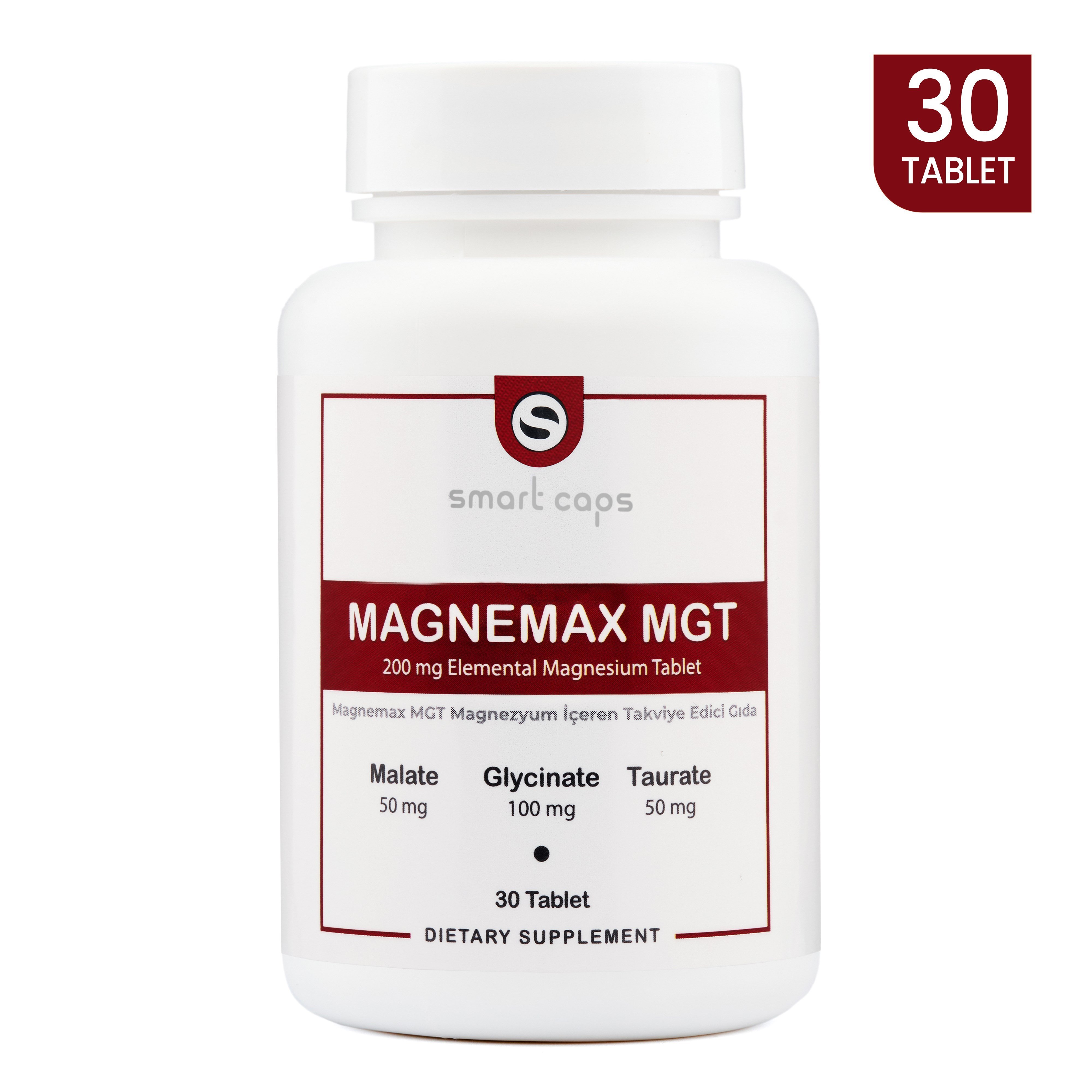 Magnemax MGT Magnezyum Complex 30 Tablet (Malat, Taurat, Bisglisinat)
