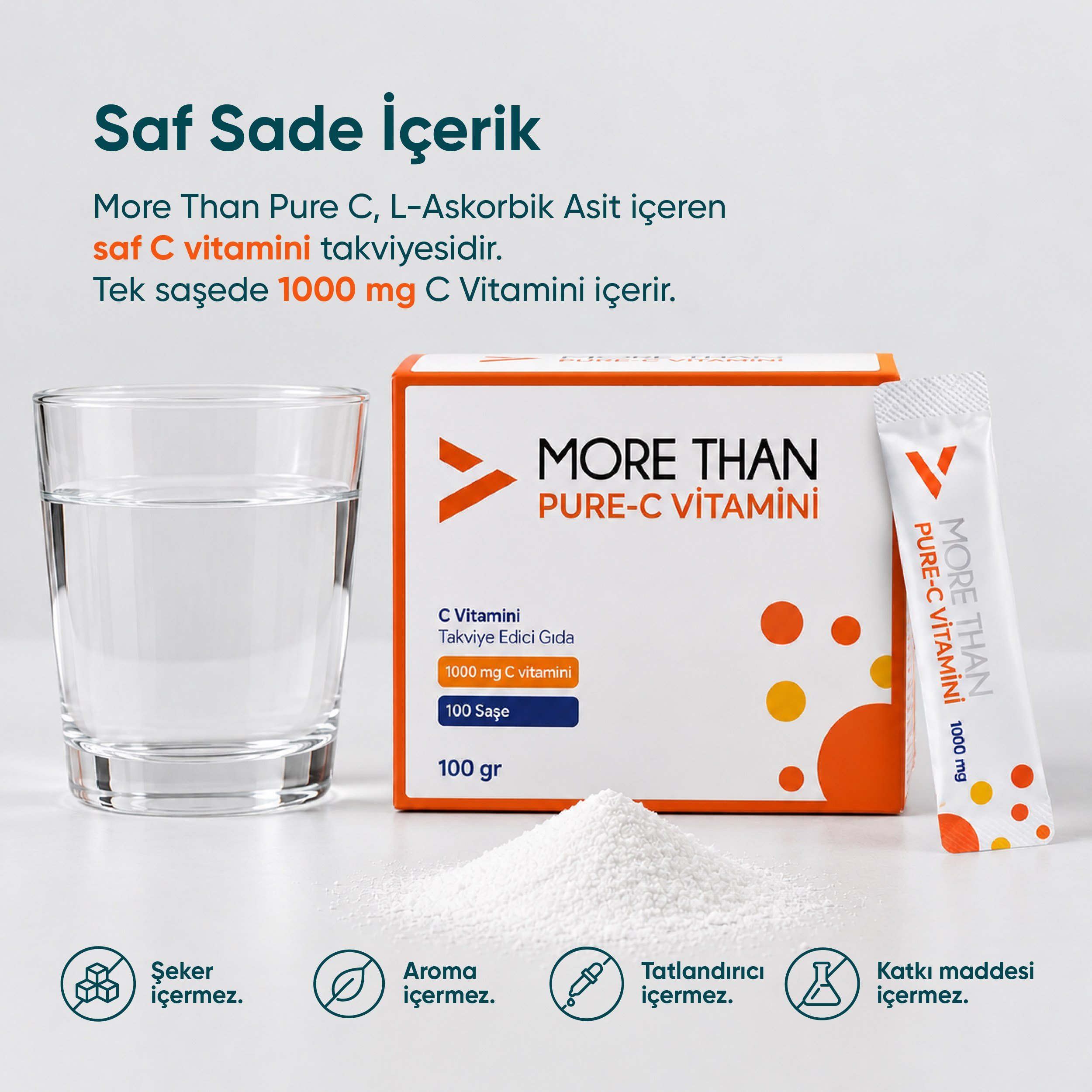 Pure C Vitamini 100 Saşe (Ascorbic Acid)
