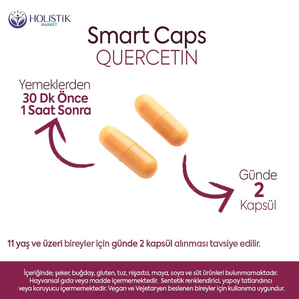 Quercetin 30 Kapsül (Kuersetin, Bromelain)