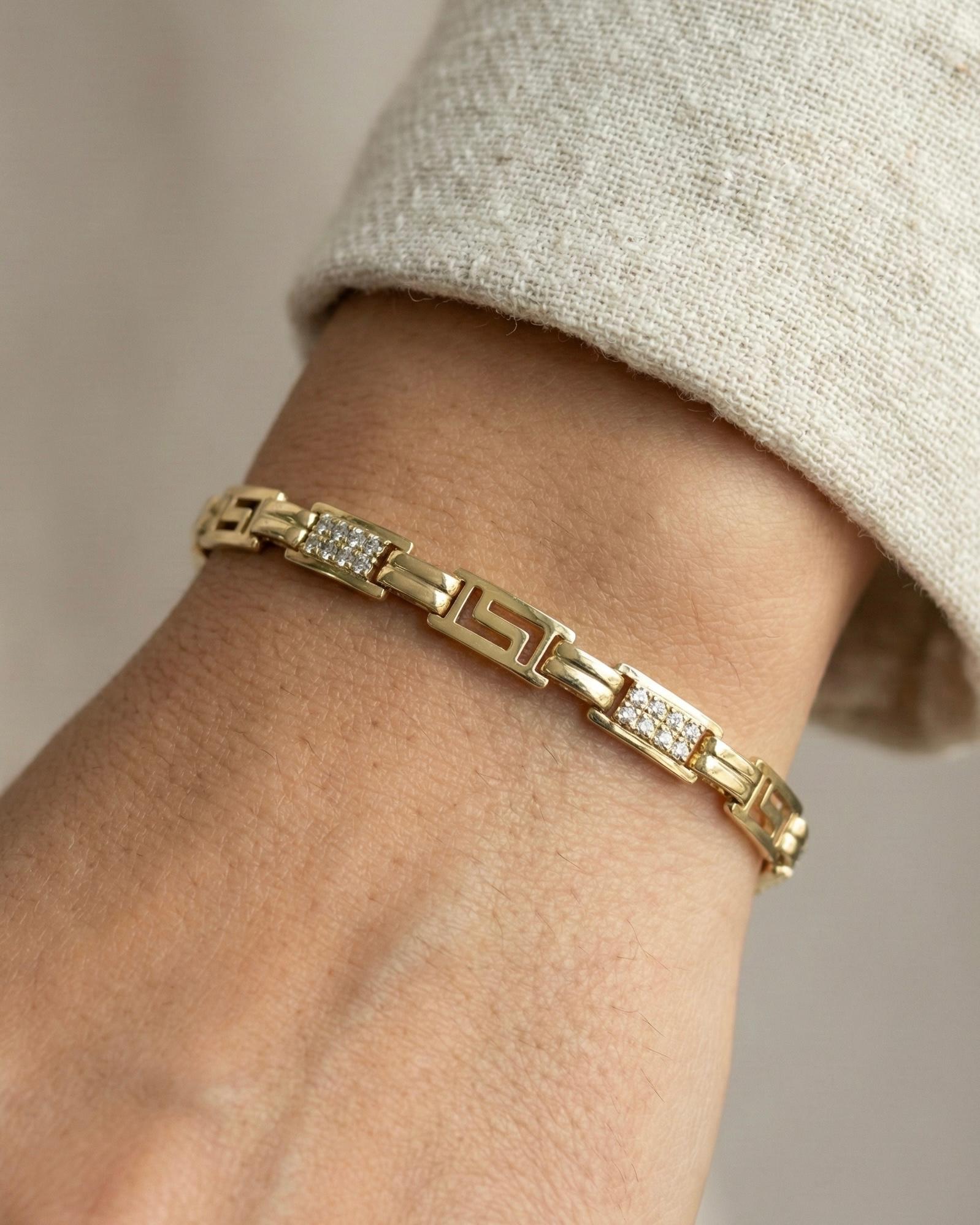 14K Sıra Taşlı Minimal Bileklik