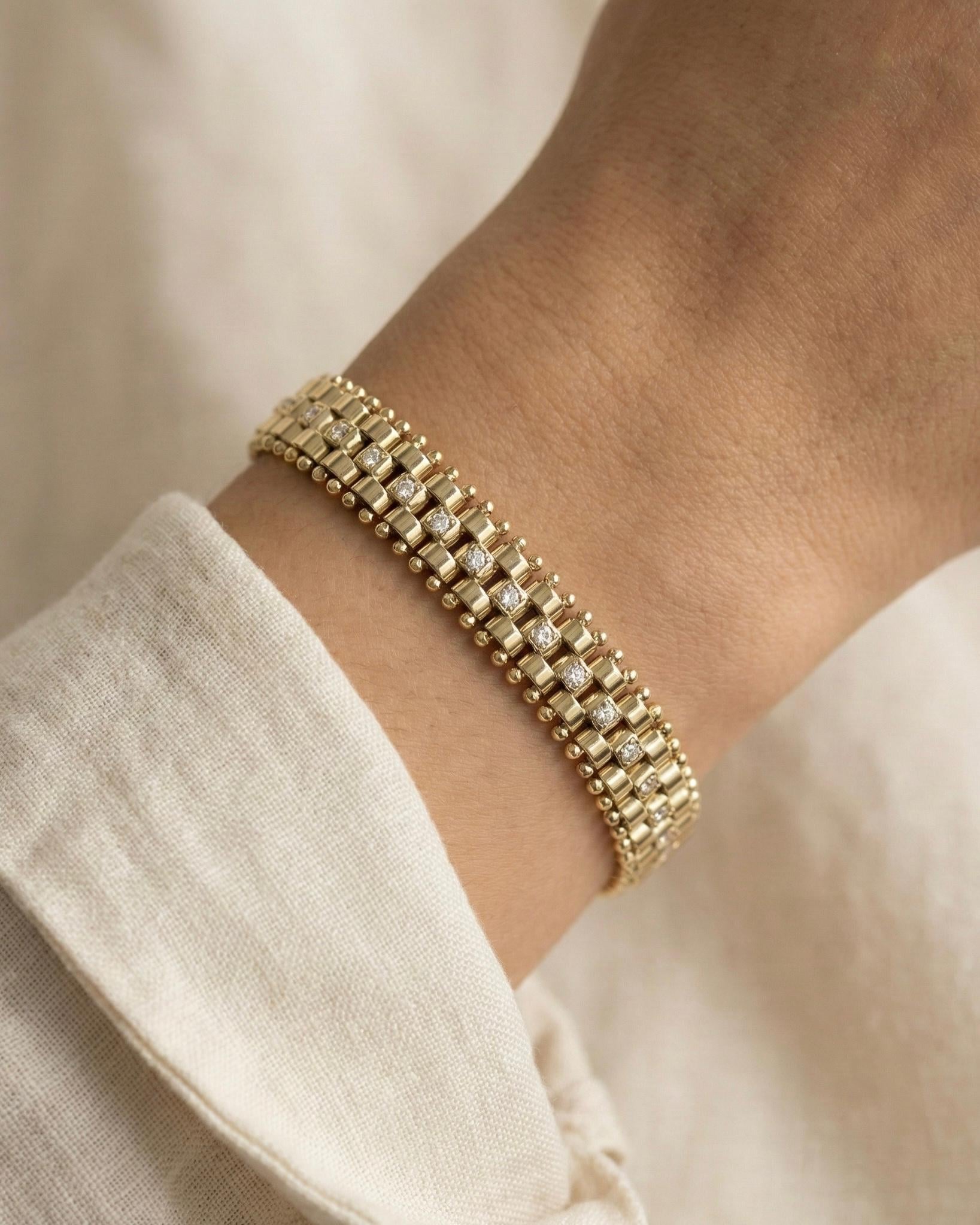 14K Xuping Damla Taşlı Lüks Kordon Bileklik
