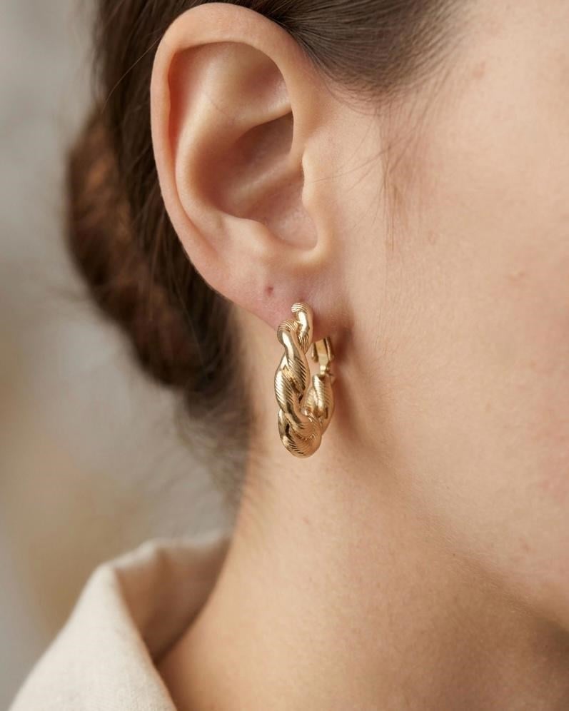 14K Xuping Sarmal Burgu Form Küpe