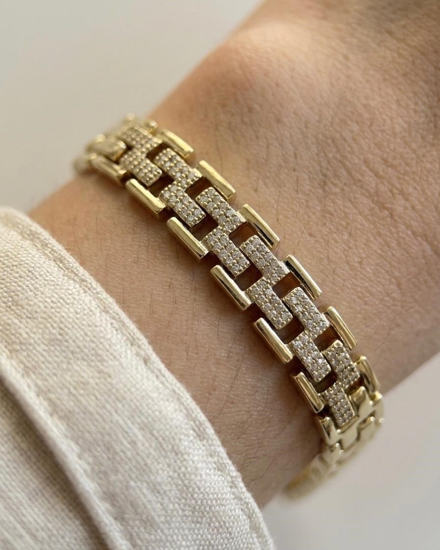 14K Xuping Taşlı Labirent Bileklik