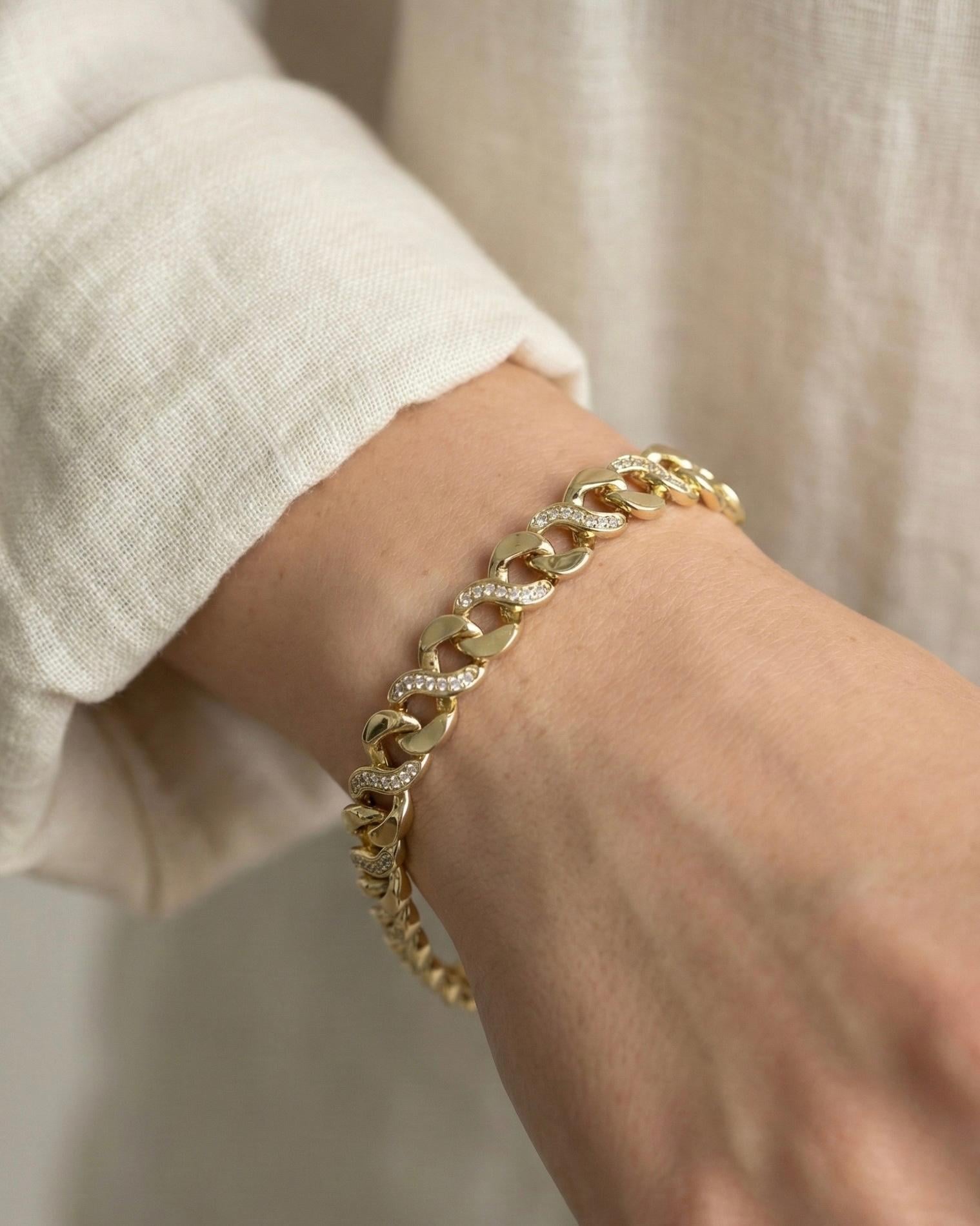14K Xuping Taşlı Örgü Model Bileklik