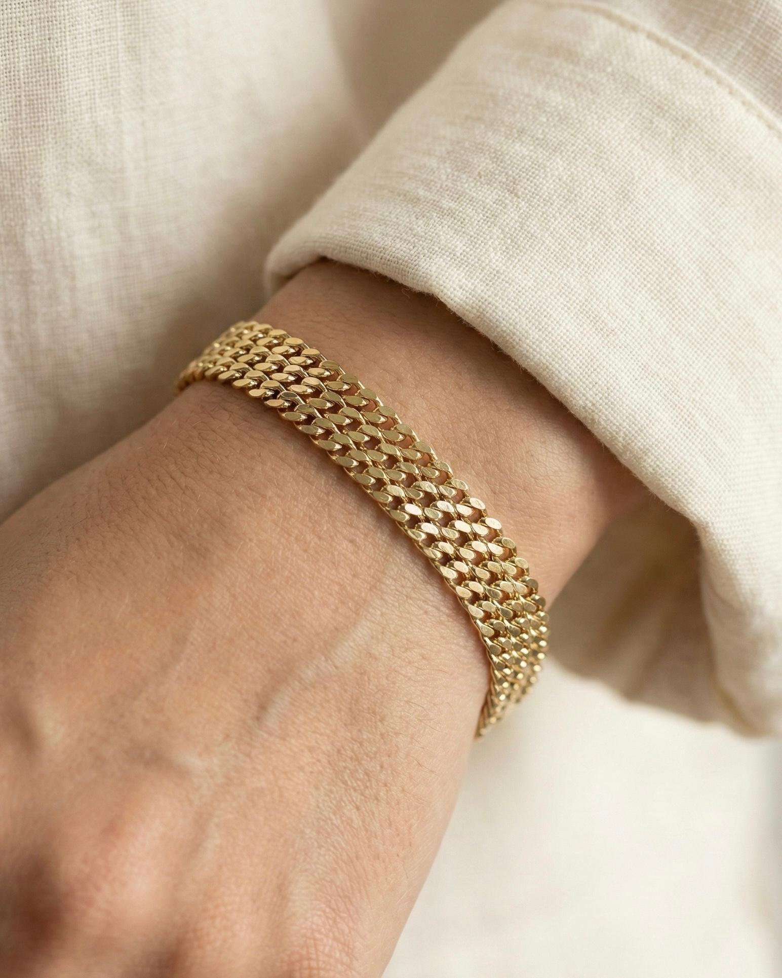 14K Xuping Üçlü Sıra Ezme Model Bileklik