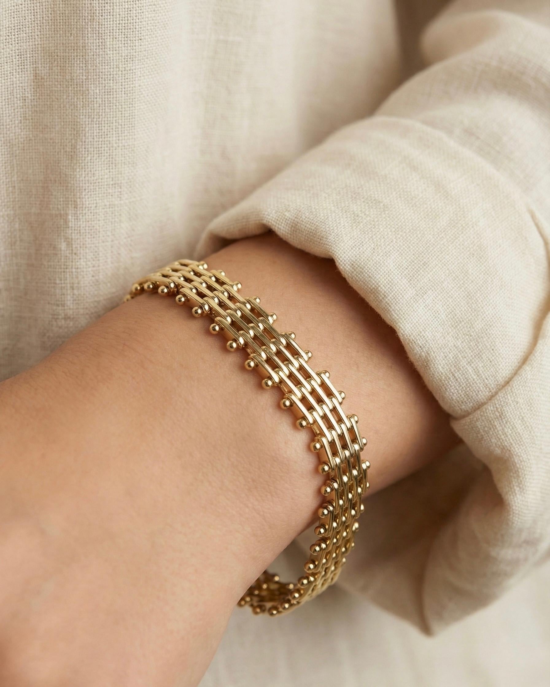 14K Xuping Yassı Şerit Model Bileklik