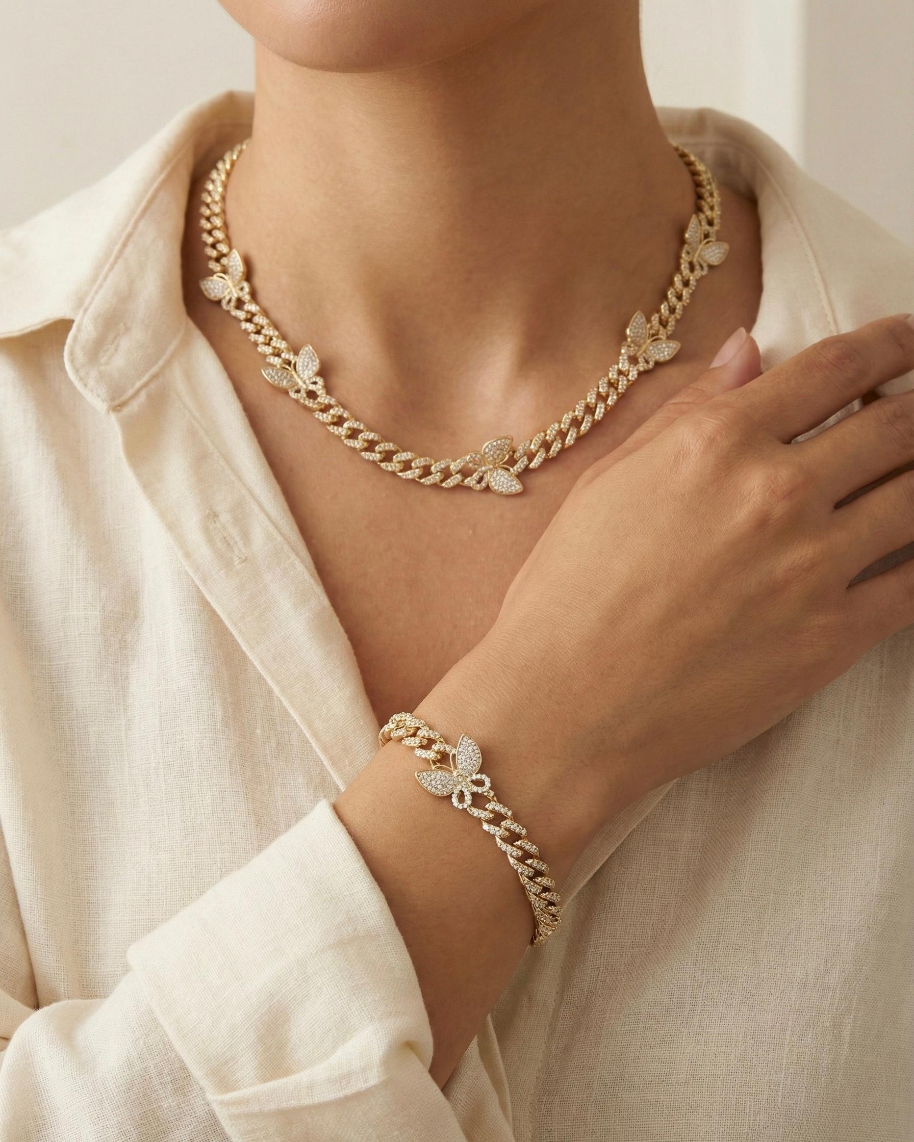 14K Xuping Zirkon Taşlı Kelebek Set