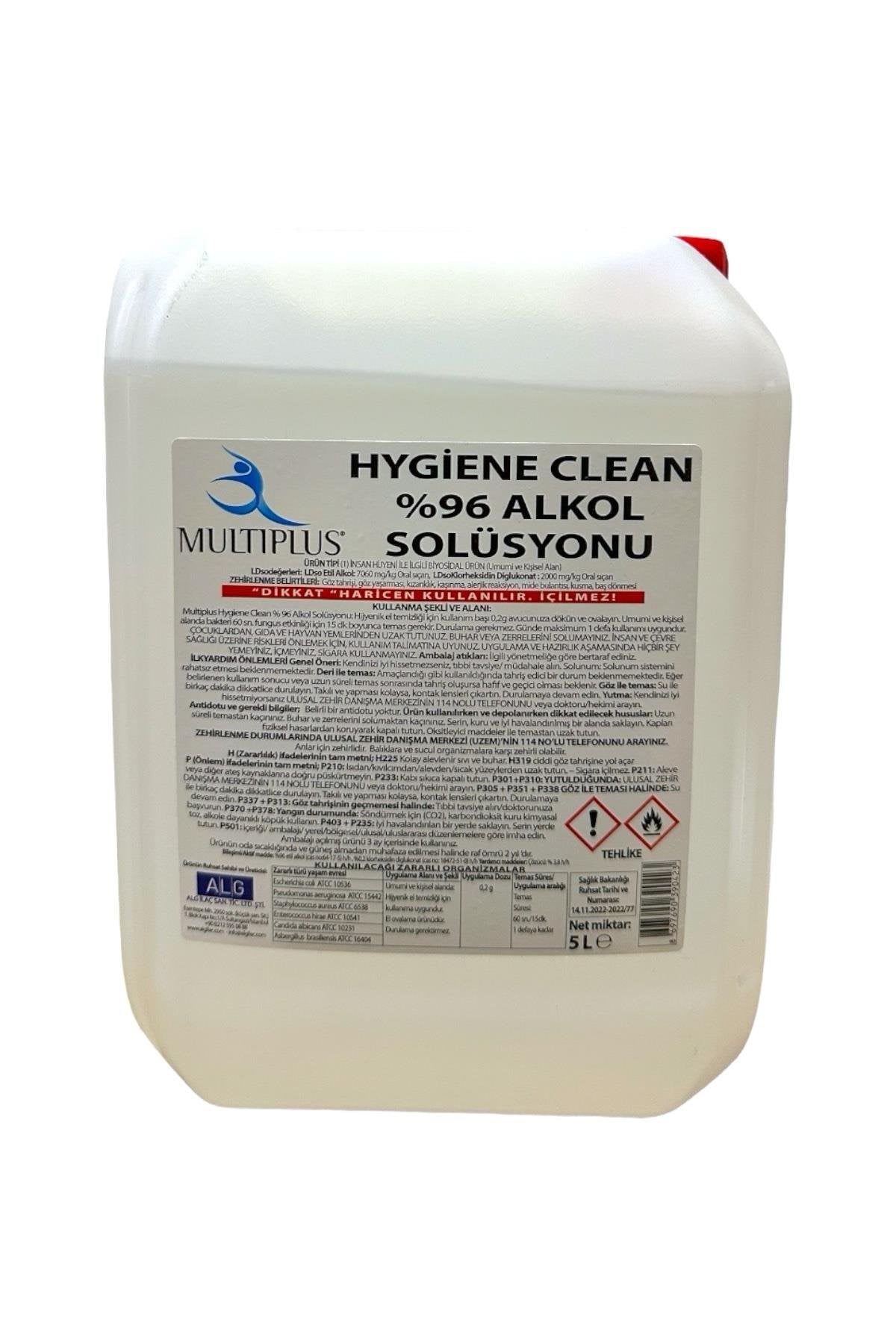 %96 Alkol Yüzey, Tıbbi Cihaz Ve Alet Temizleyici 5 Litre