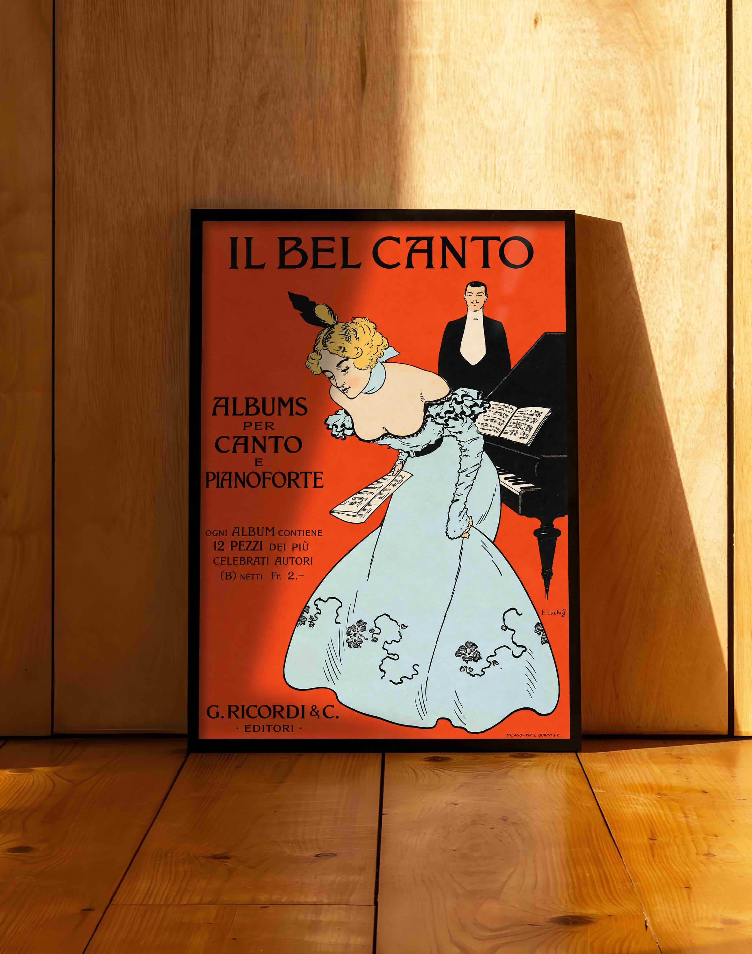  Il Bel Canto, G. Ricordi (1900) – Franz Laskoff İtalyan Vintage Konser Posteri