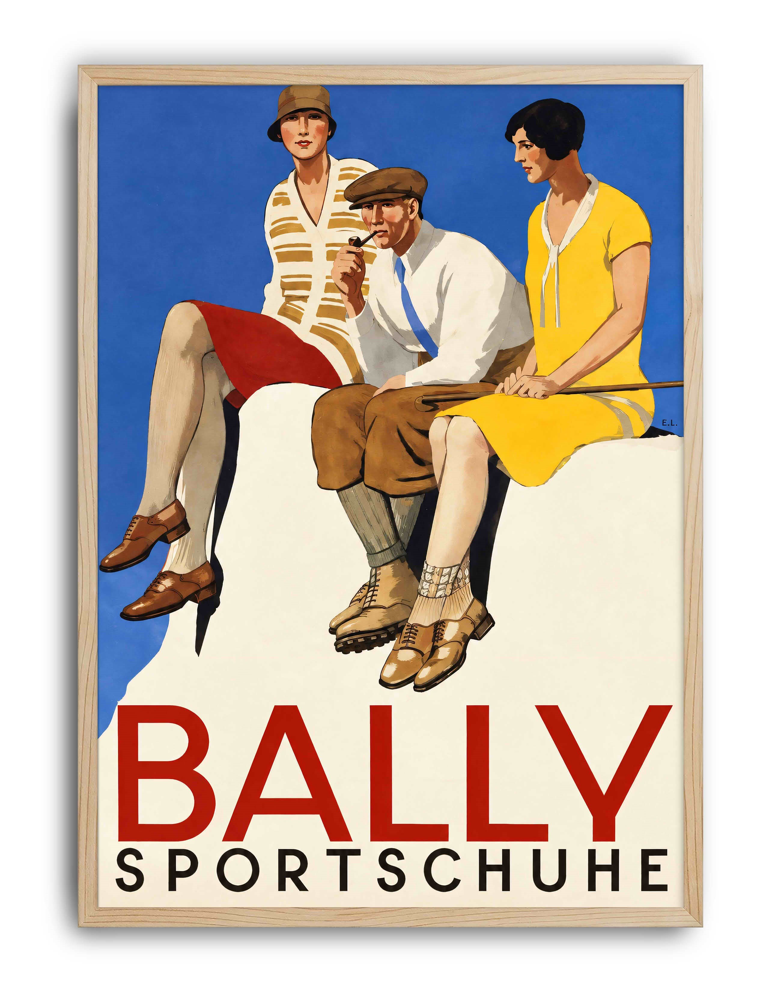 Bally Sportschuhe (1925) – Emil Cardinaux İsviçre Vintage Reklam Posteri