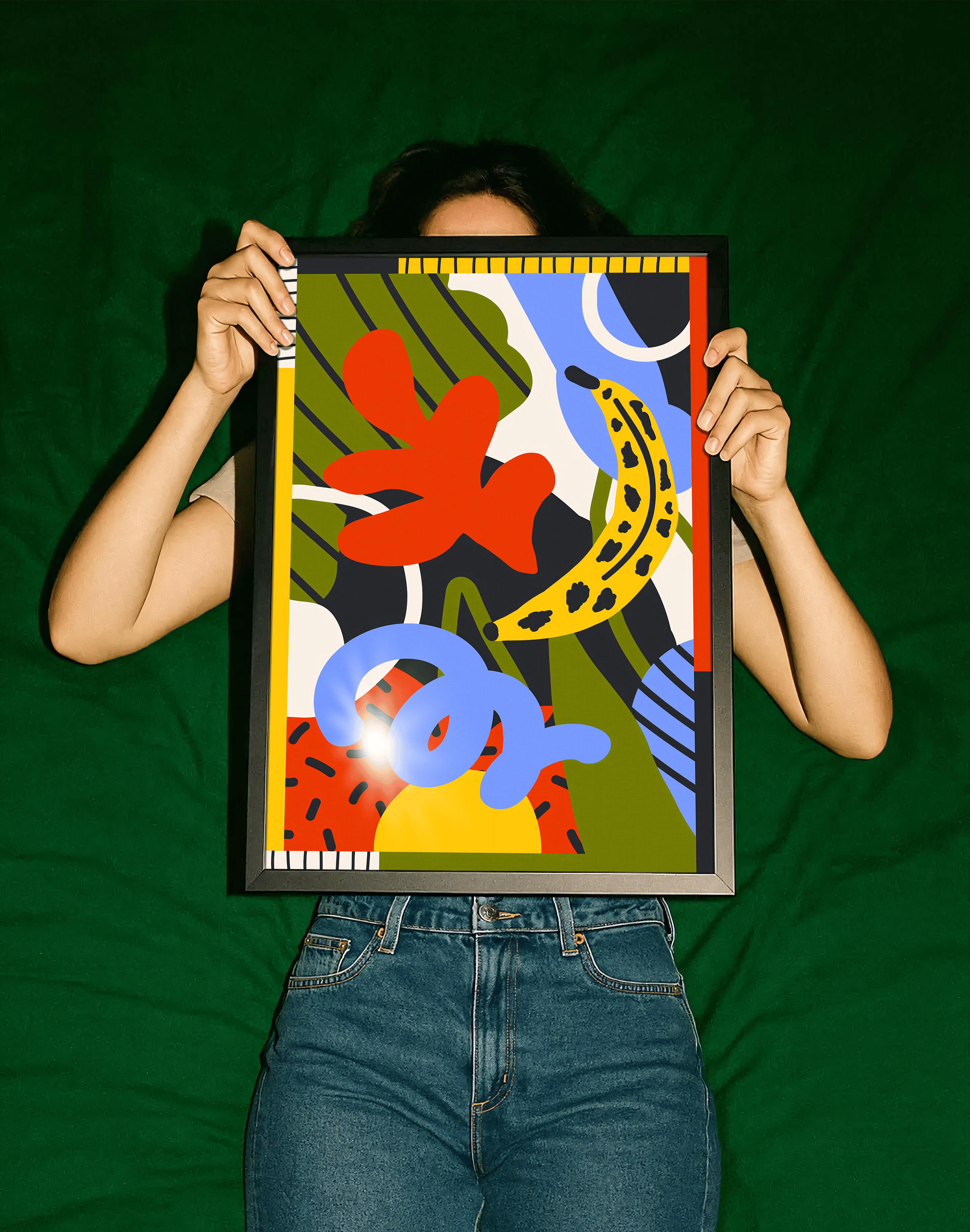 Banana Pop Modern Duvar Tablosu – Renkli Tropikal Abstract Poster