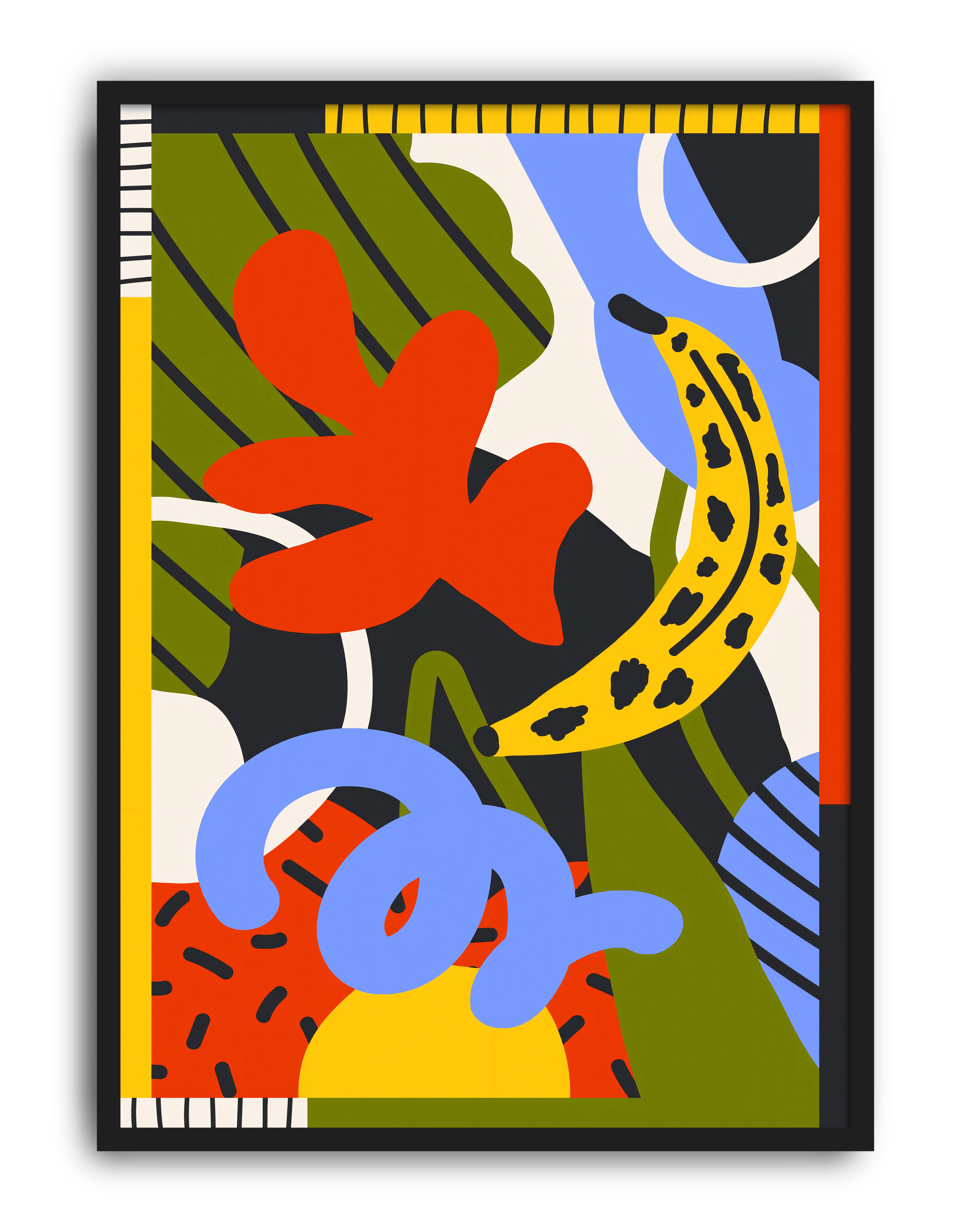 Banana Pop Modern Duvar Tablosu – Renkli Tropikal Abstract Poster