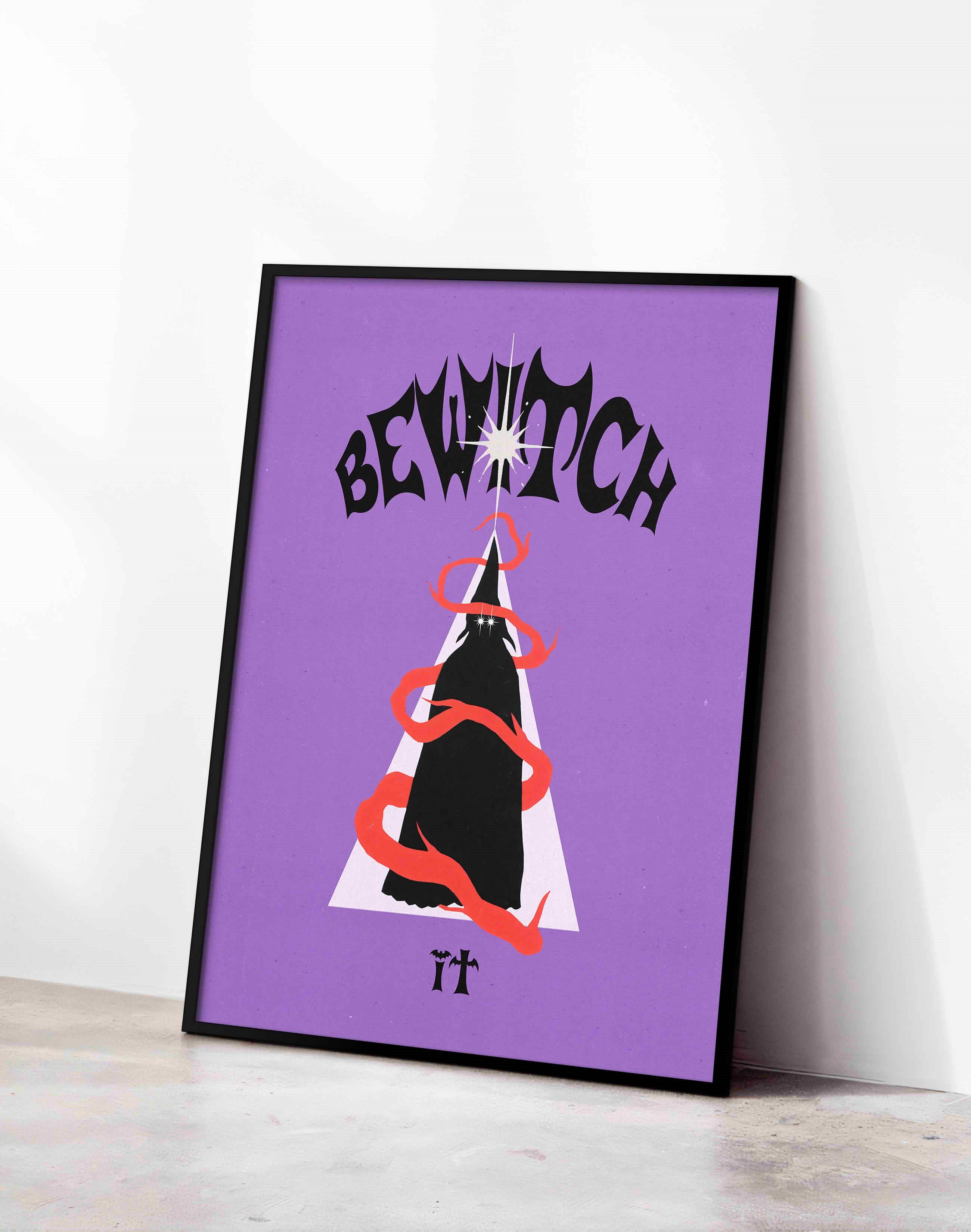 Be Witch It Mor Mistik Büyücü Duvar Tablosu