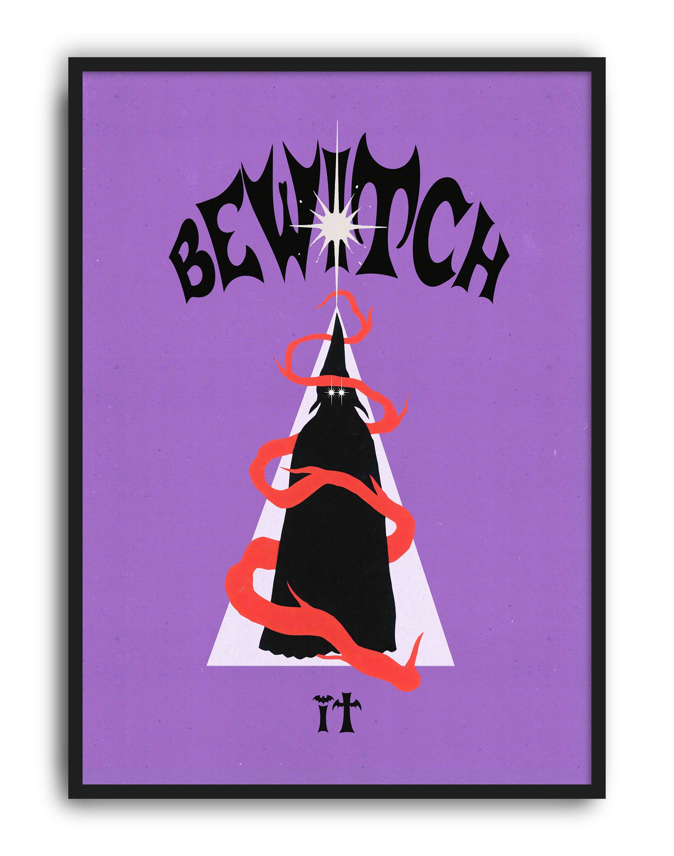 Be Witch It Mor Mistik Büyücü Duvar Tablosu