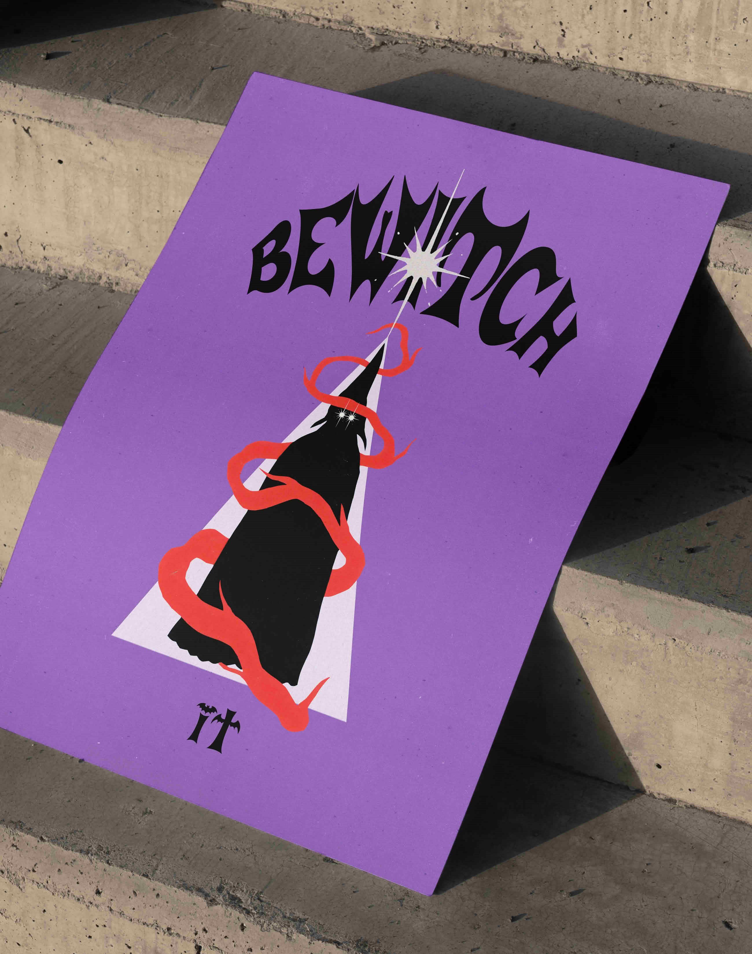Be Witch It Mor Mistik Büyücü Duvar Tablosu