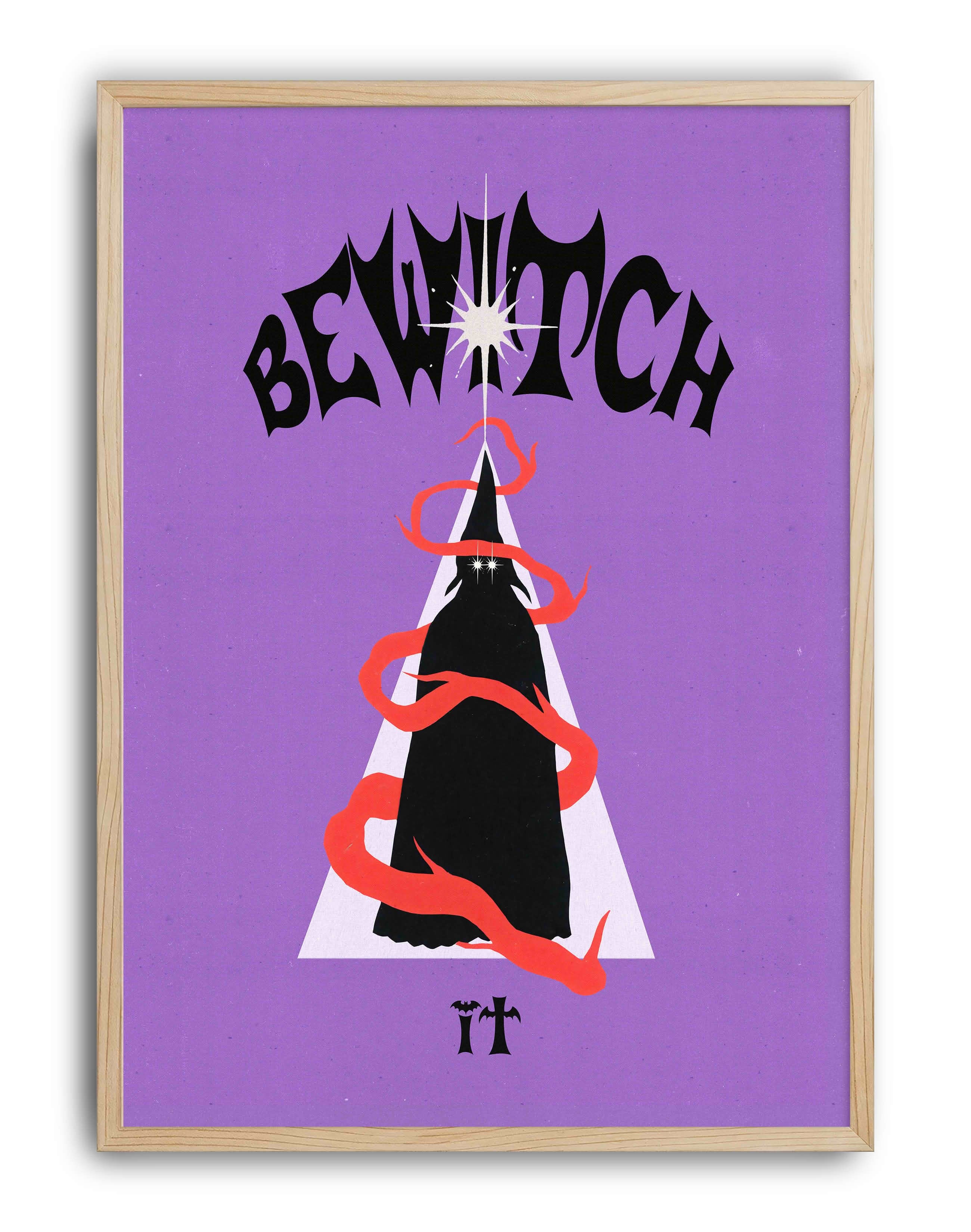Be Witch It Mor Mistik Büyücü Duvar Tablosu