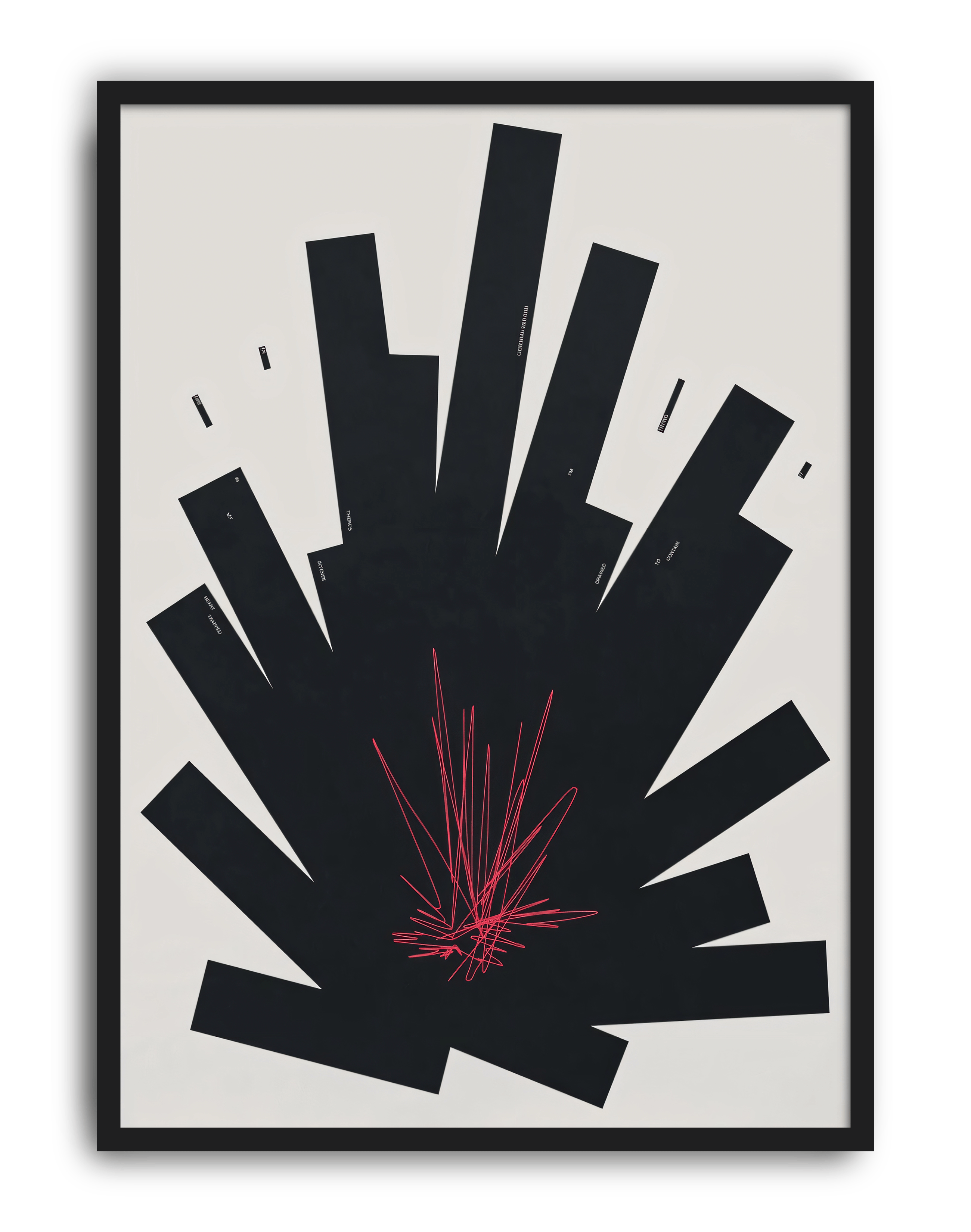 Black Impact Modern Duvar Tablosu – Siyah Krem Minimal Abstract Poster