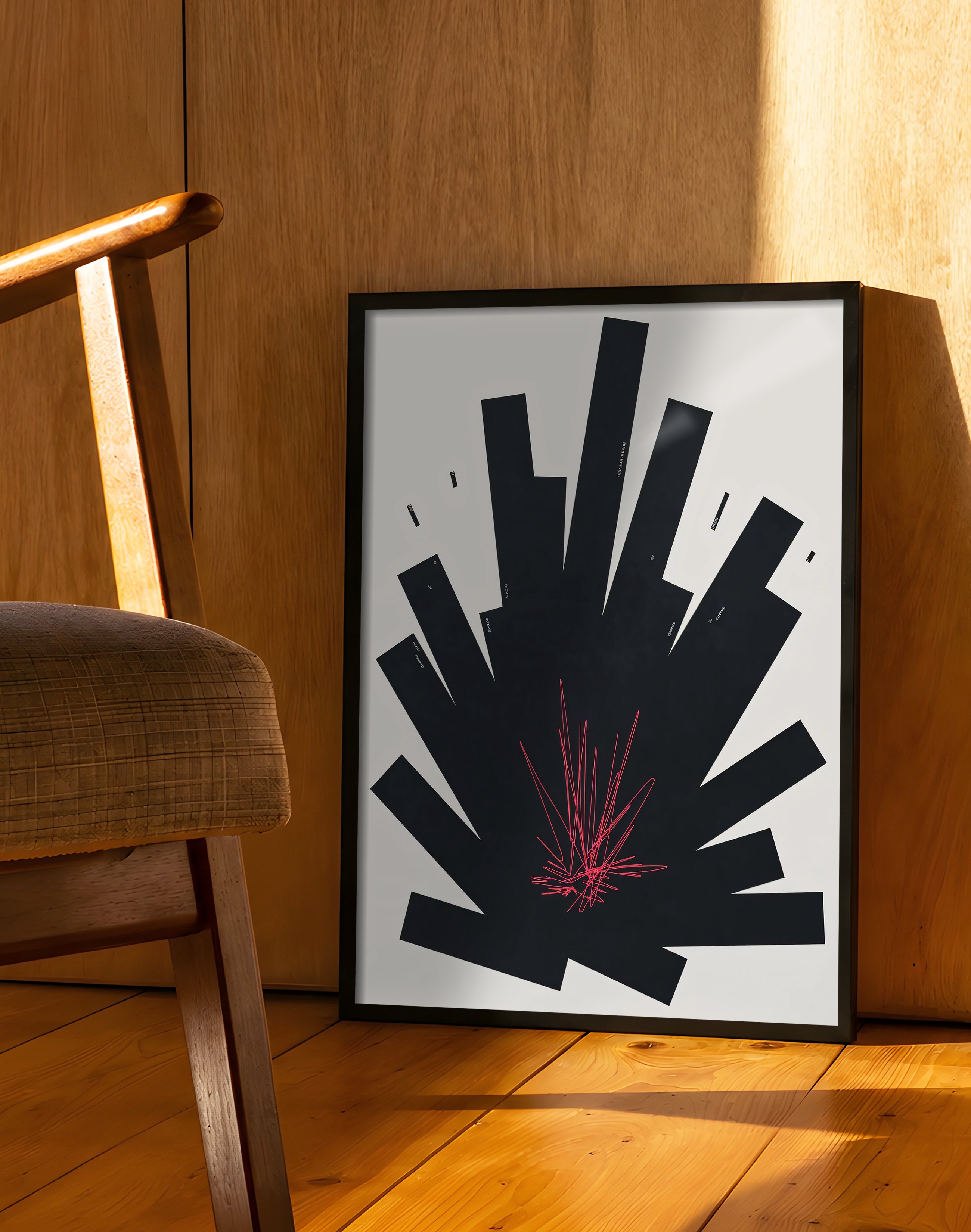 Black Impact Modern Duvar Tablosu – Siyah Krem Minimal Abstract Poster
