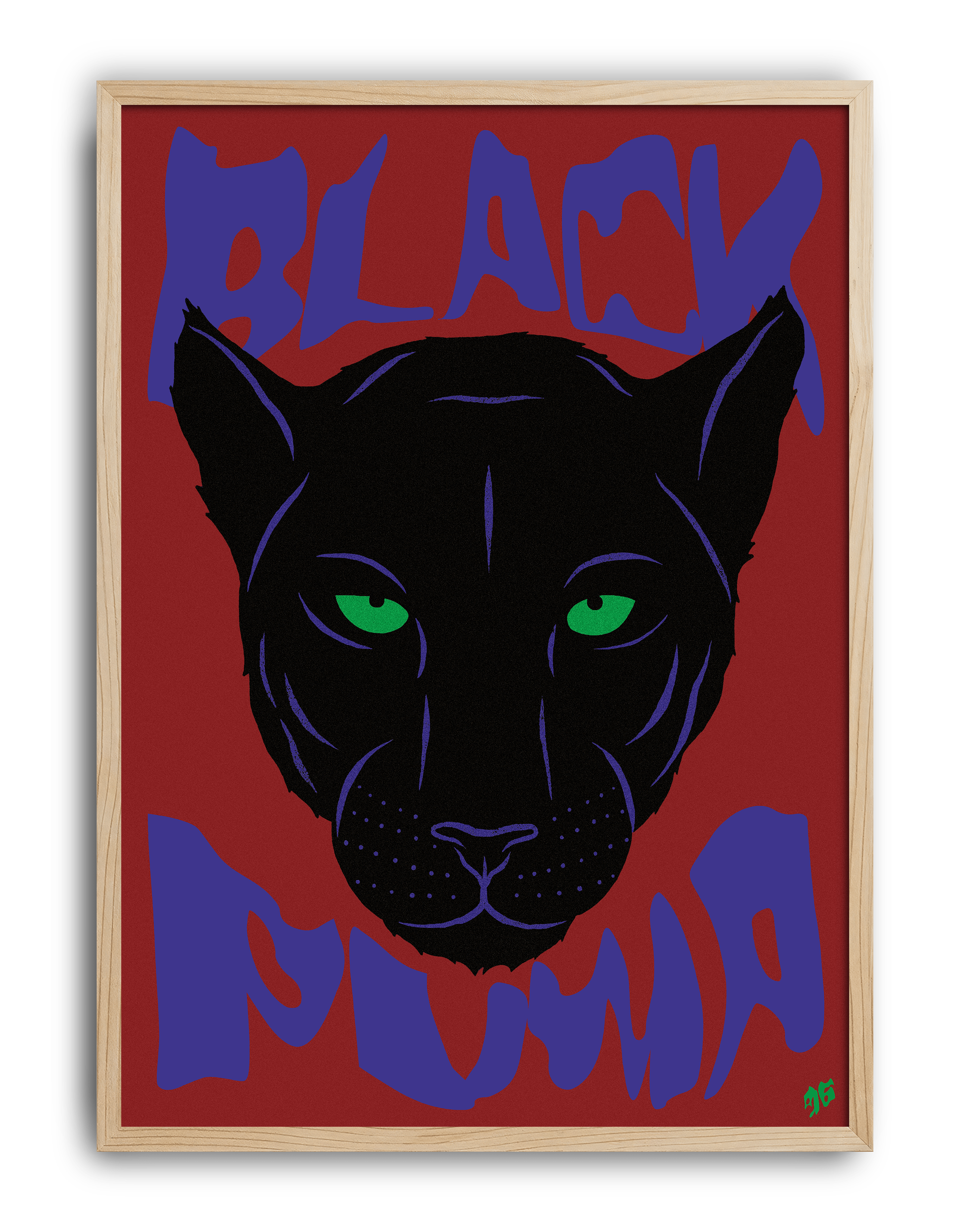 Black Puma Modern Duvar Tablosu – Kırmızı Siyah Panter Poster