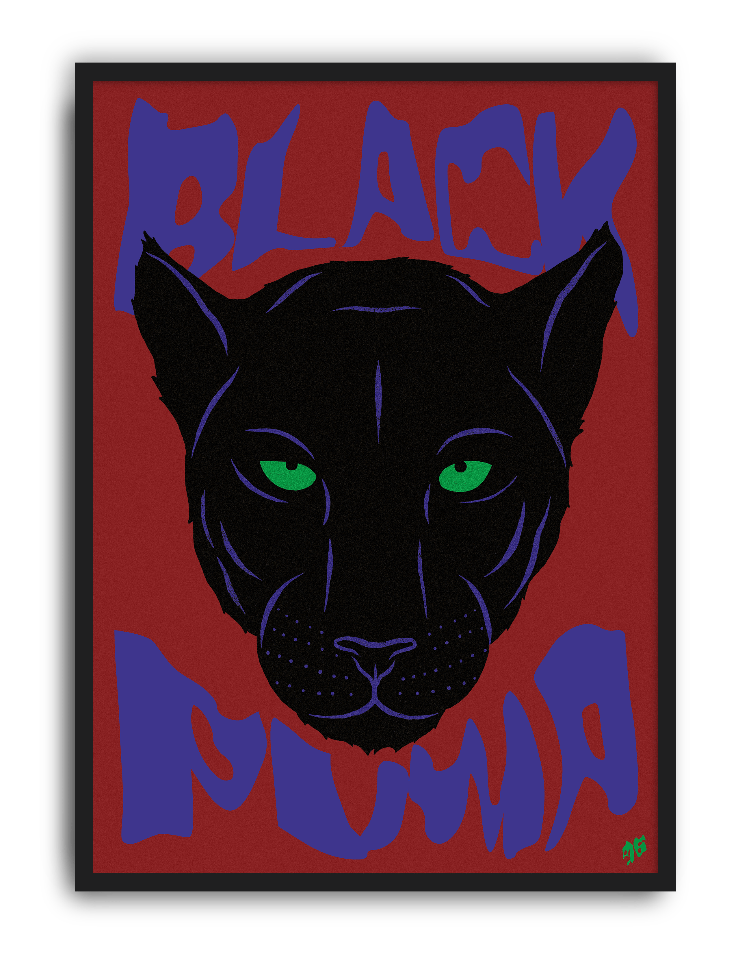 Black Puma Modern Duvar Tablosu – Kırmızı Siyah Panter Poster