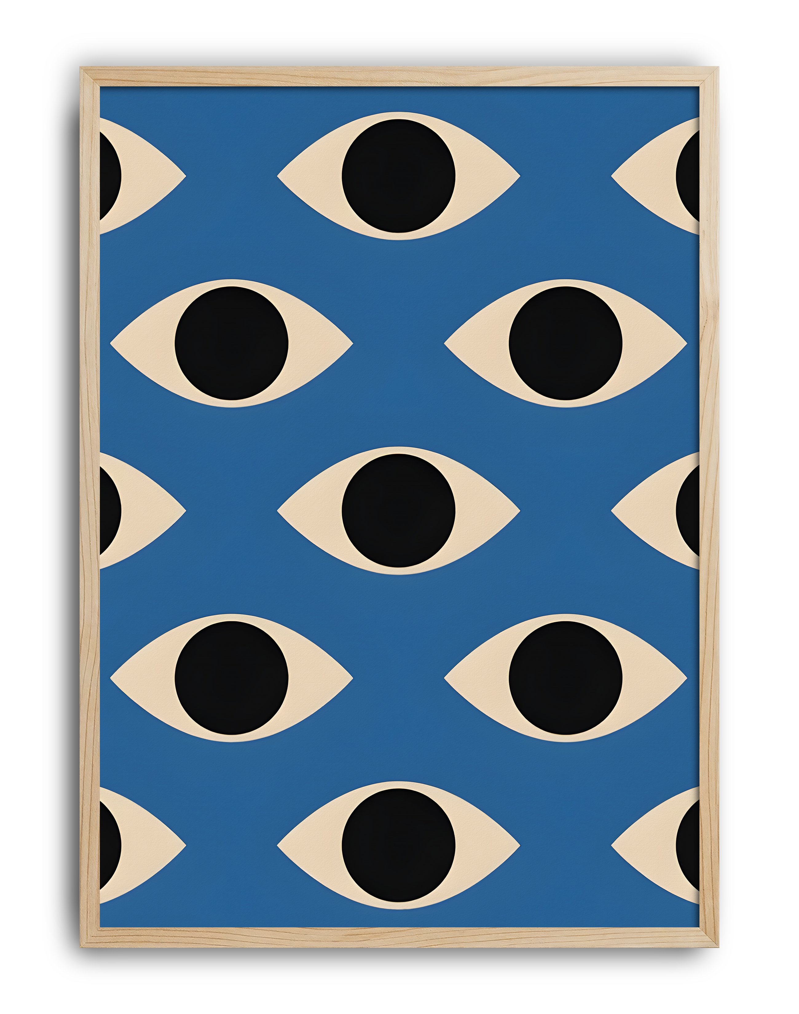 Blue Gaze Modern Duvar Tablosu – Mavi Göz Desenli Abstract Poster