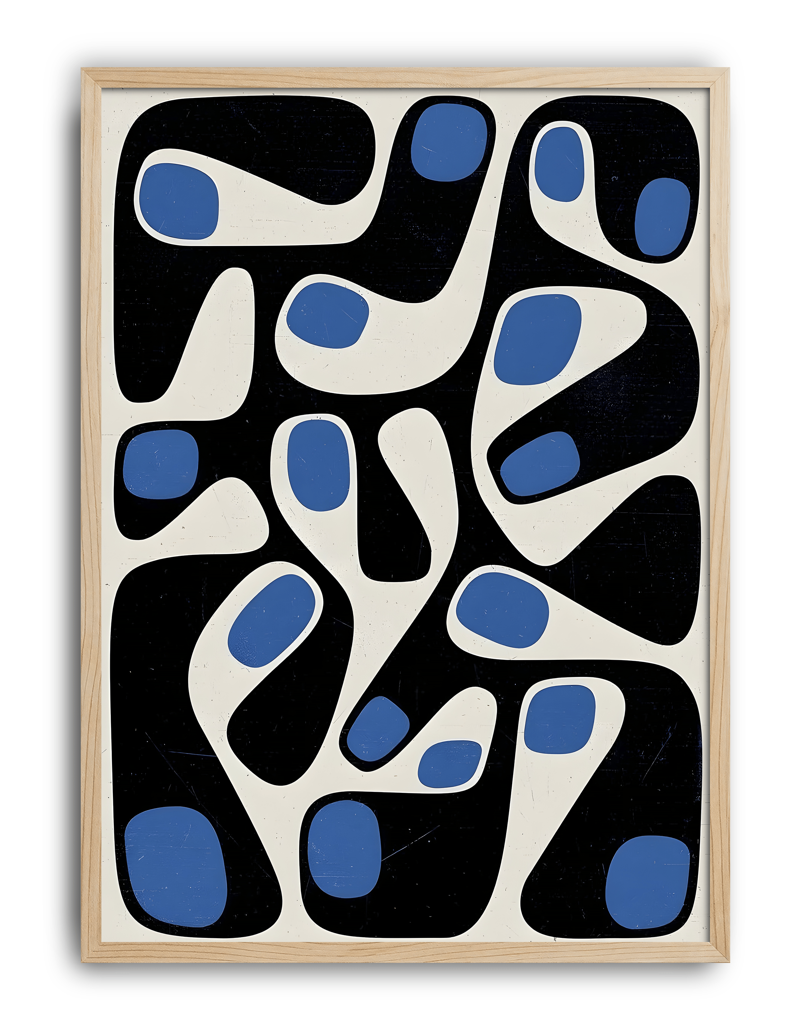 Blue Morph Modern Duvar Tablosu – Lacivert Mavi Abstract Poster