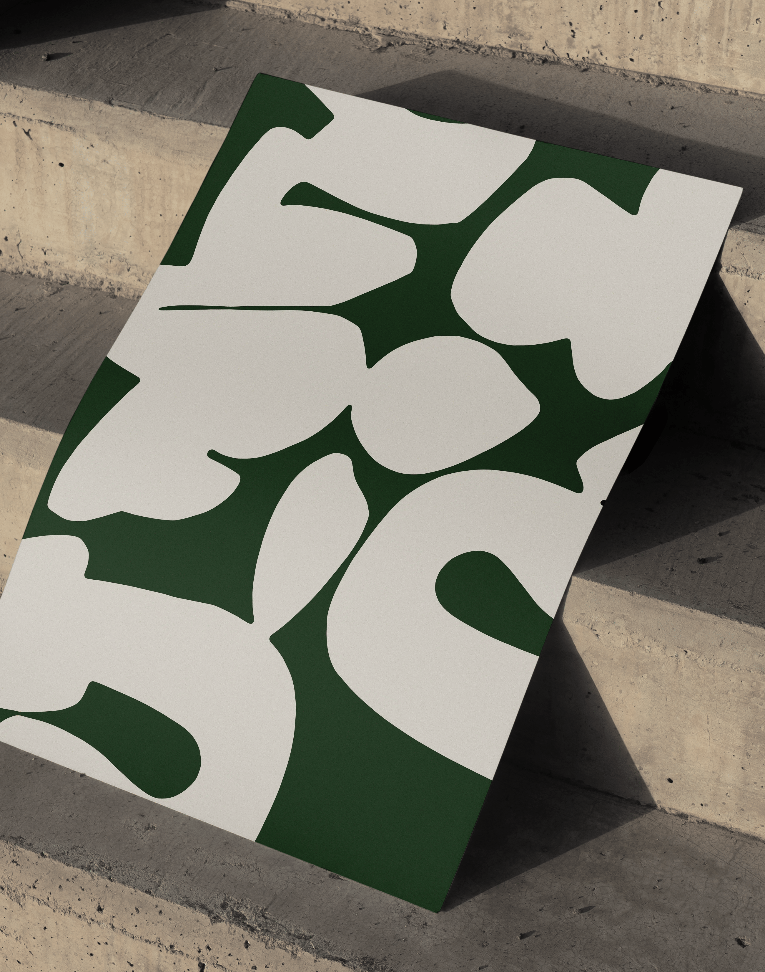 Botanic Flow Modern Duvar Tablosu – Yeşil Beyaz Minimal Abstract Poster