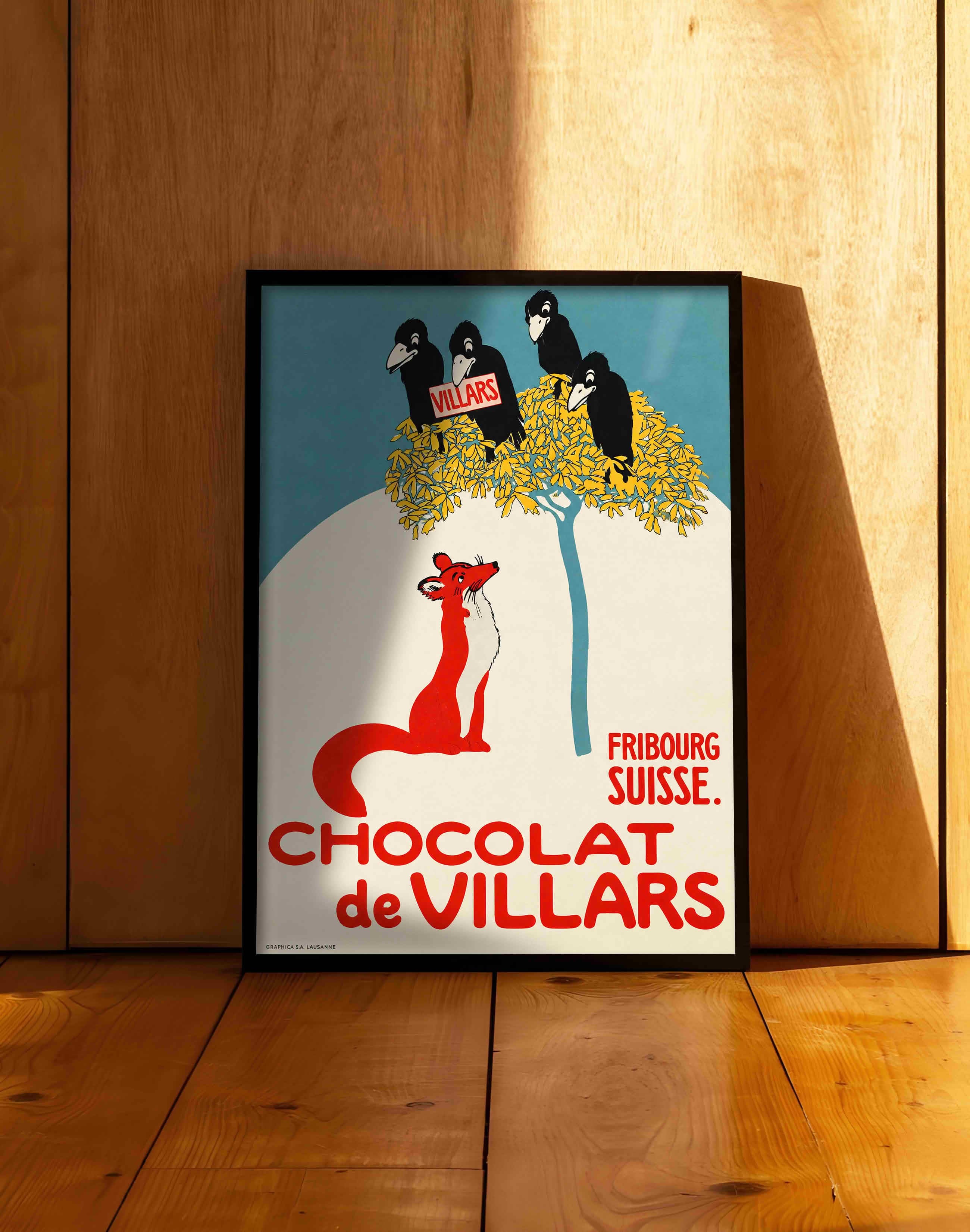 Chocolat de Villars (1905) – Émile Cardinaux İsviçre Vintage Çikolata Reklam Posteri