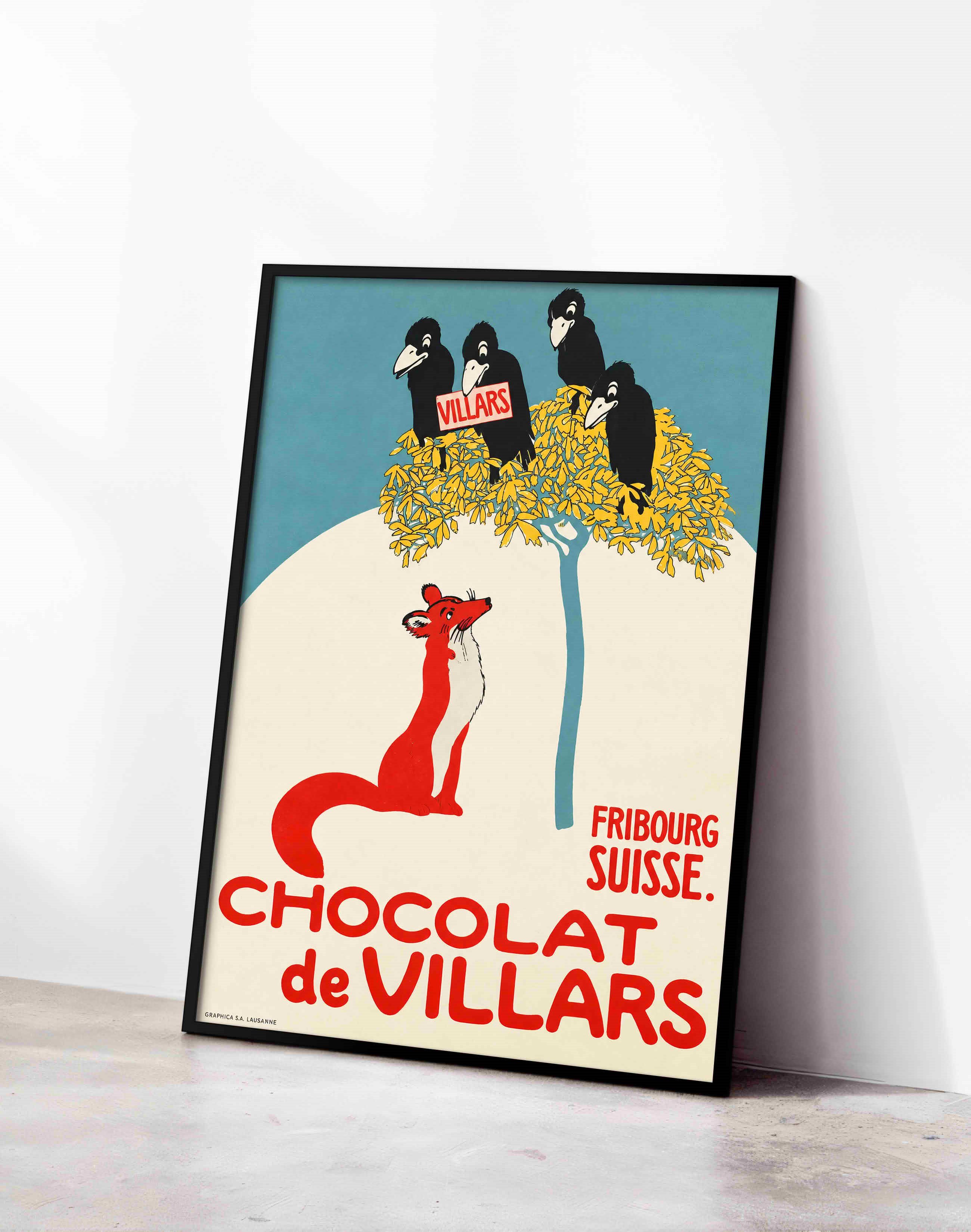 Chocolat de Villars (1905) – Émile Cardinaux İsviçre Vintage Çikolata Reklam Posteri