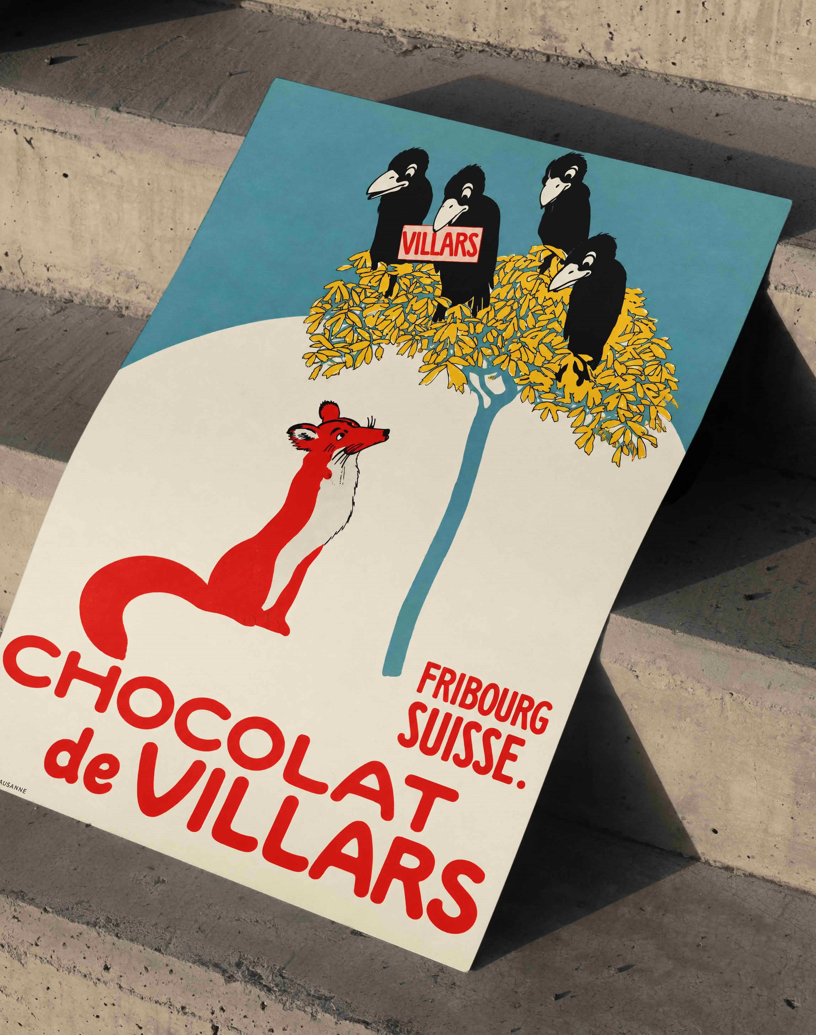 Chocolat de Villars (1905) – Émile Cardinaux İsviçre Vintage Çikolata Reklam Posteri
