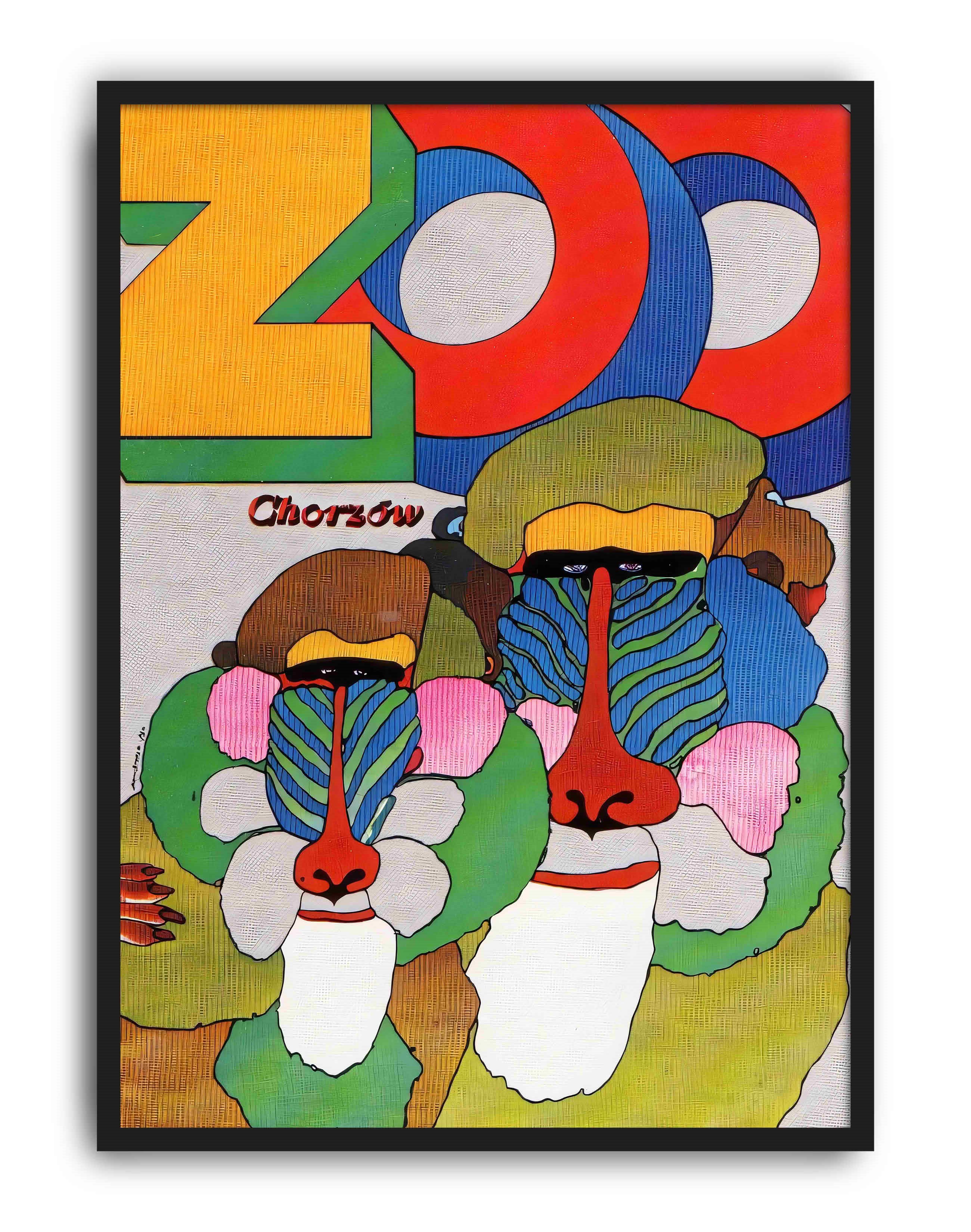 Chorzów Color Faces Modern Duvar Tablosu - Renkli Abstract Figüratif Poster