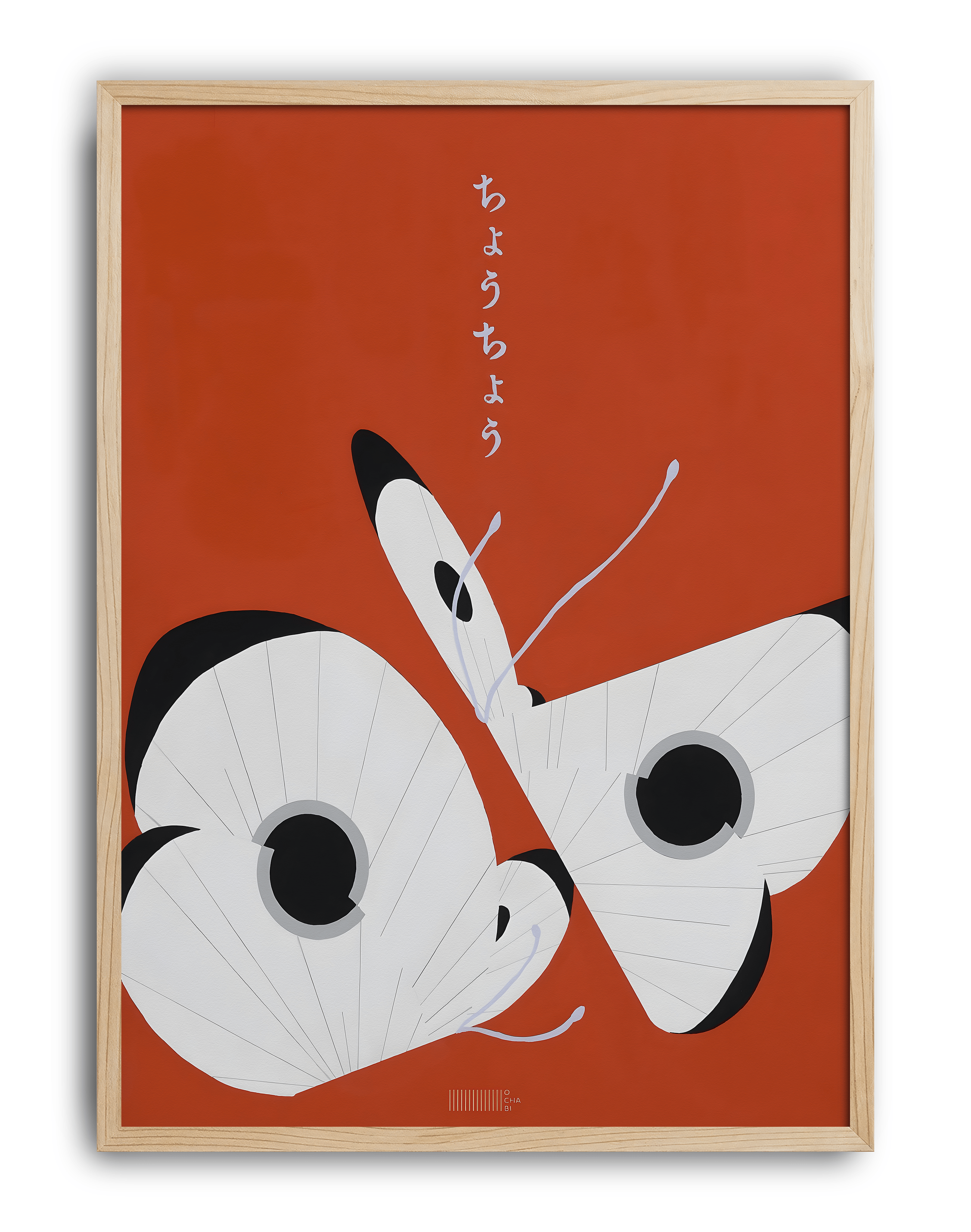 Chou Chou Modern Duvar Tablosu – Turuncu Japon Kelebek Poster