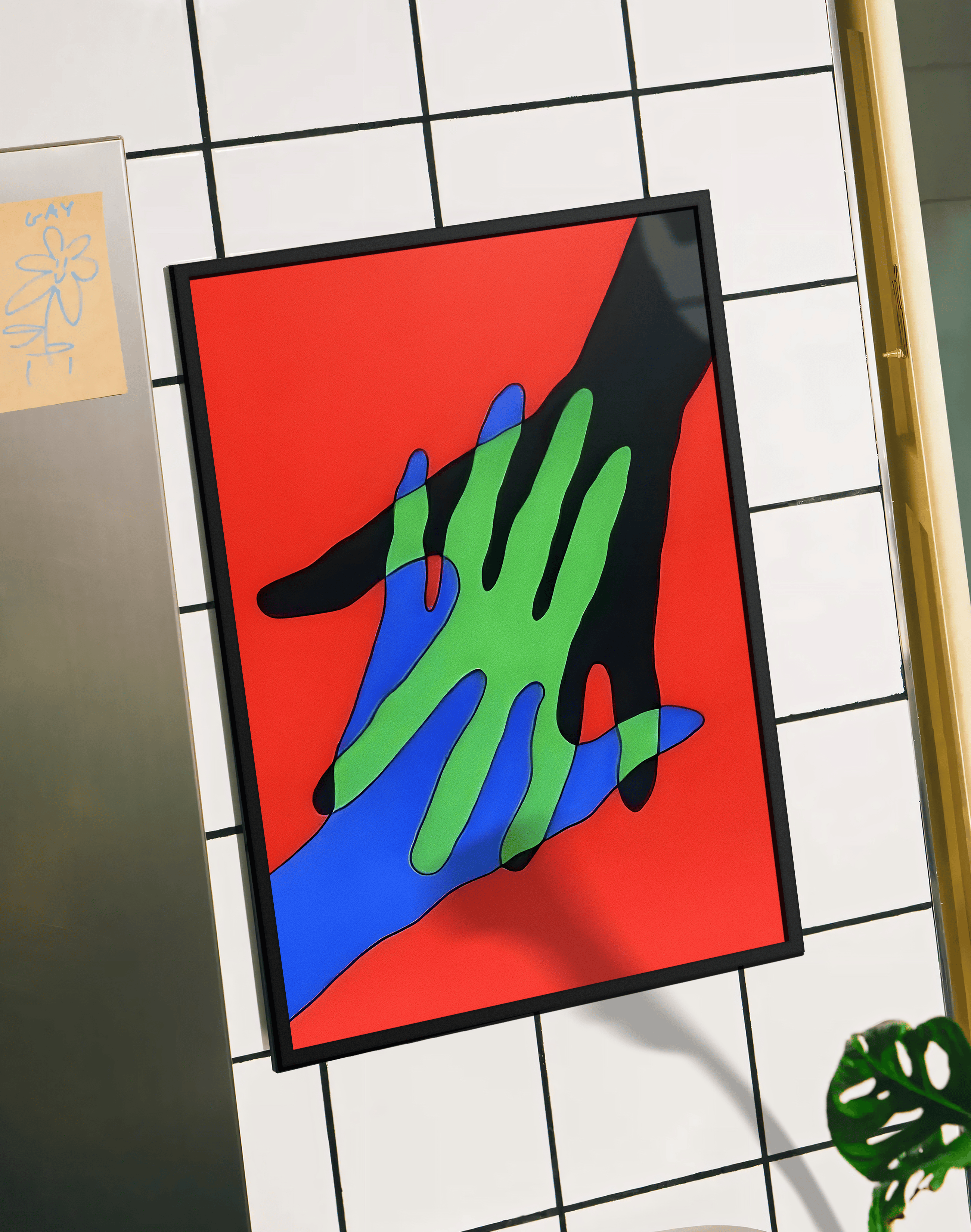 Chromatic Touch Modern Duvar Tablosu – Kırmızı Renkli Figüratif Poster
