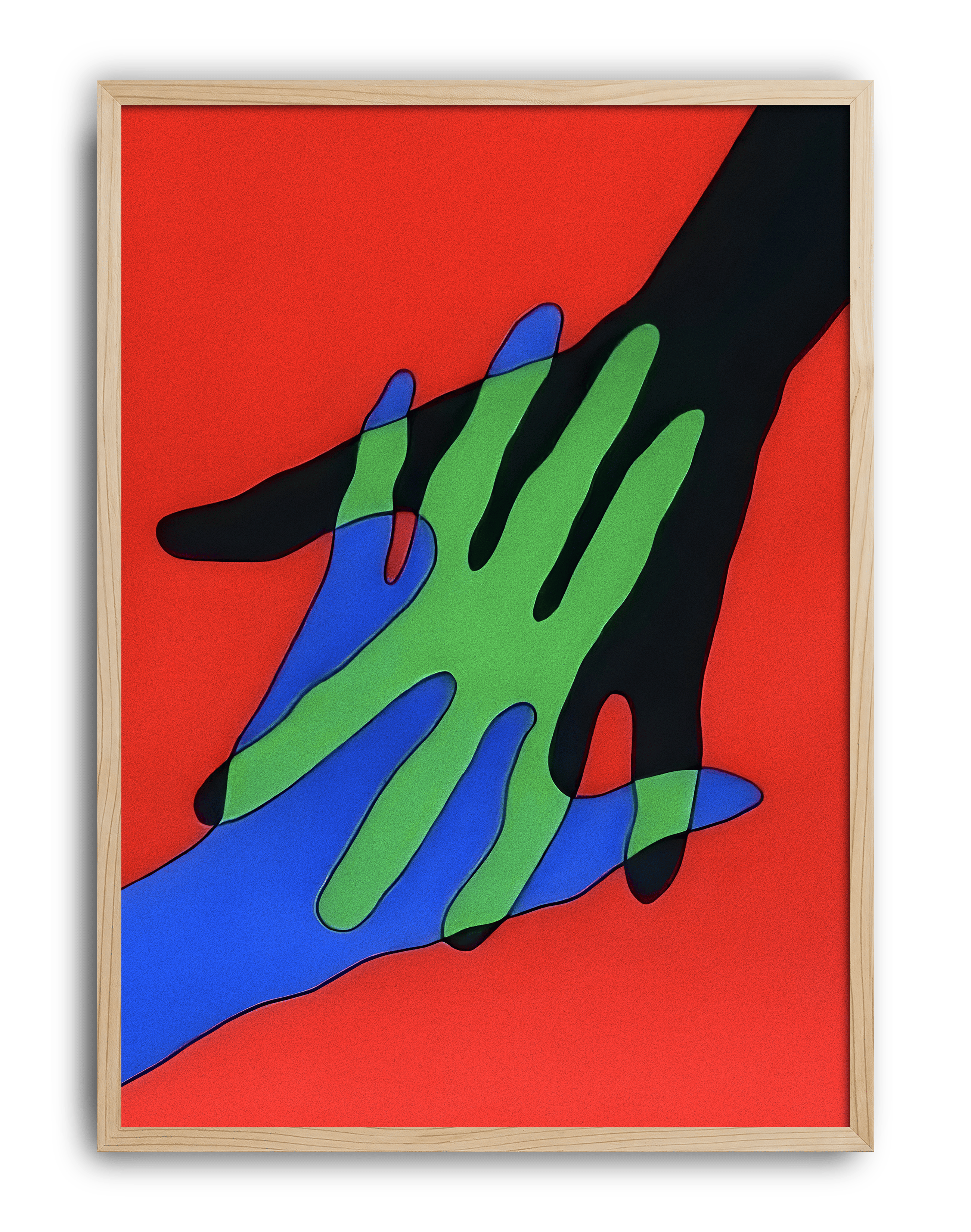 Chromatic Touch Modern Duvar Tablosu – Kırmızı Renkli Figüratif Poster
