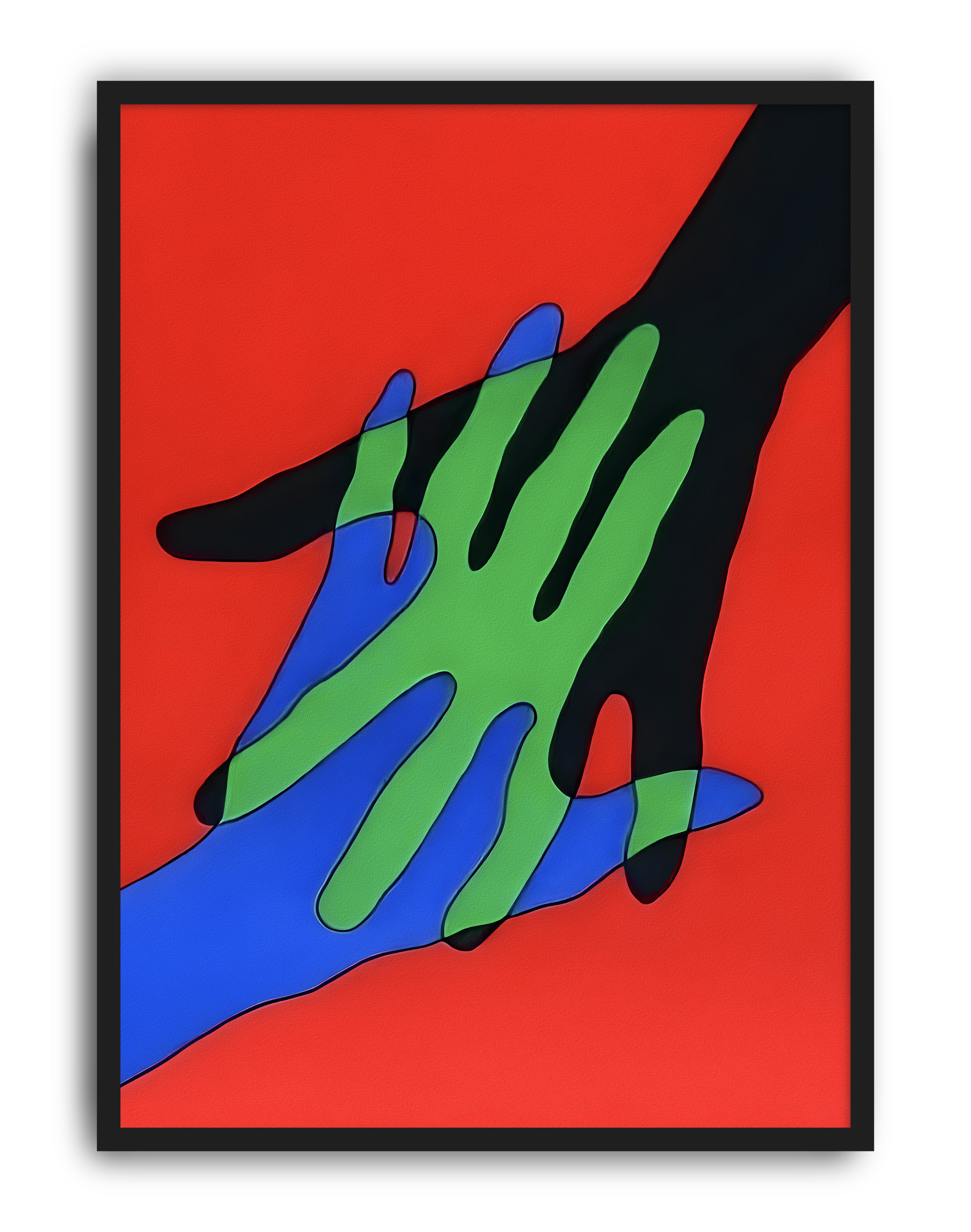 Chromatic Touch Modern Duvar Tablosu – Kırmızı Renkli Figüratif Poster