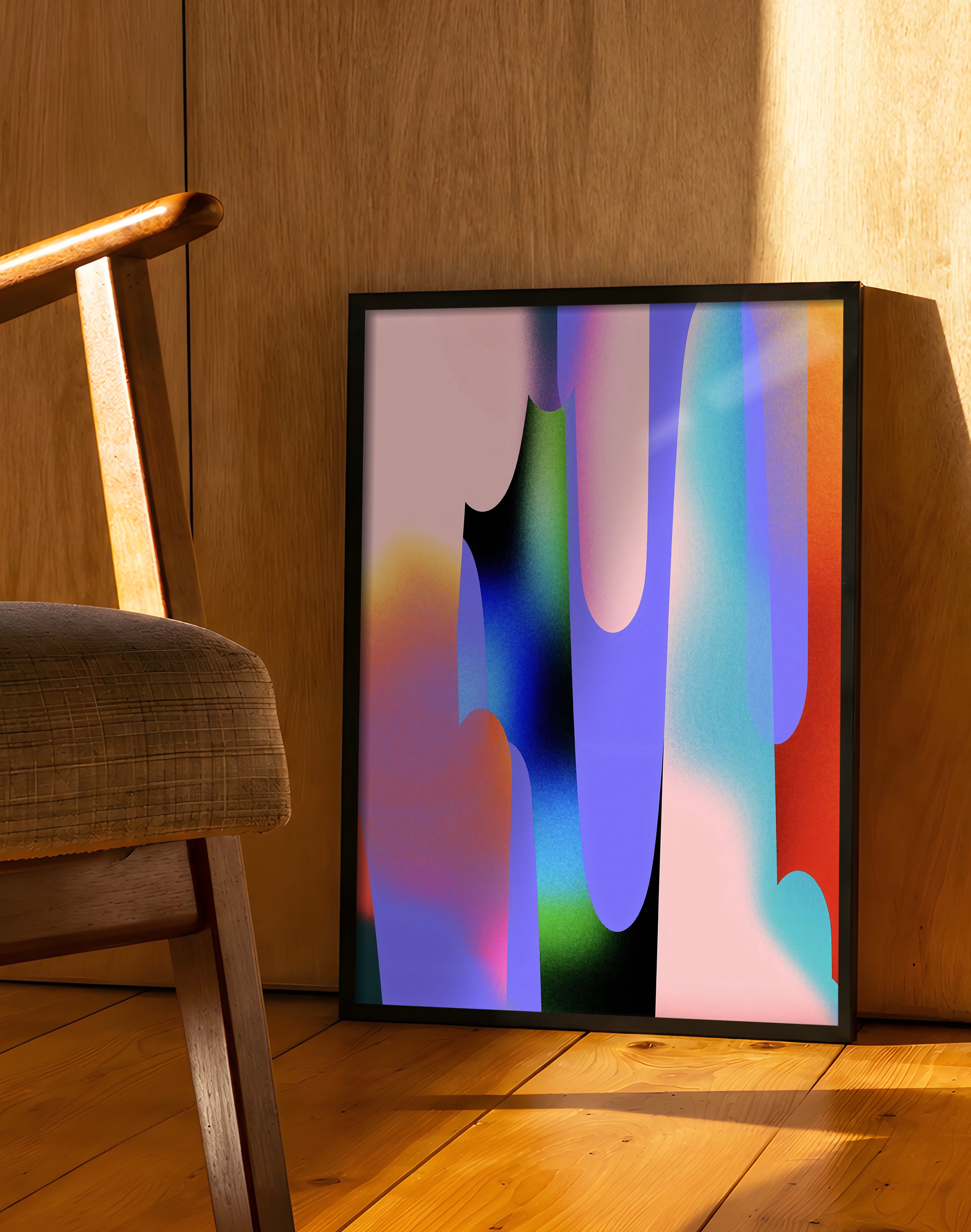 Color Drift Modern Duvar Tablosu – Pastel Akışkan Abstract Poster