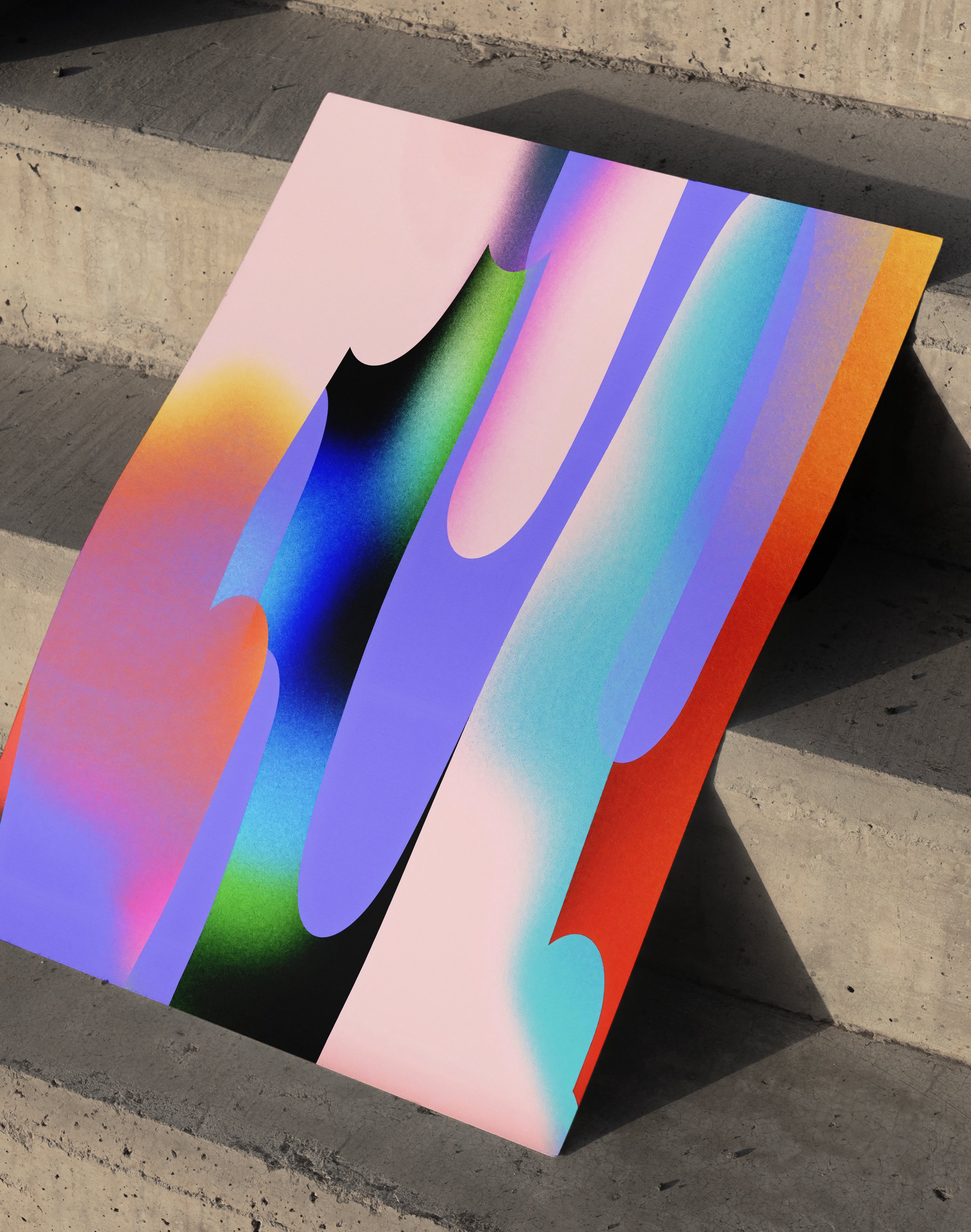 Color Drift Modern Duvar Tablosu – Pastel Akışkan Abstract Poster