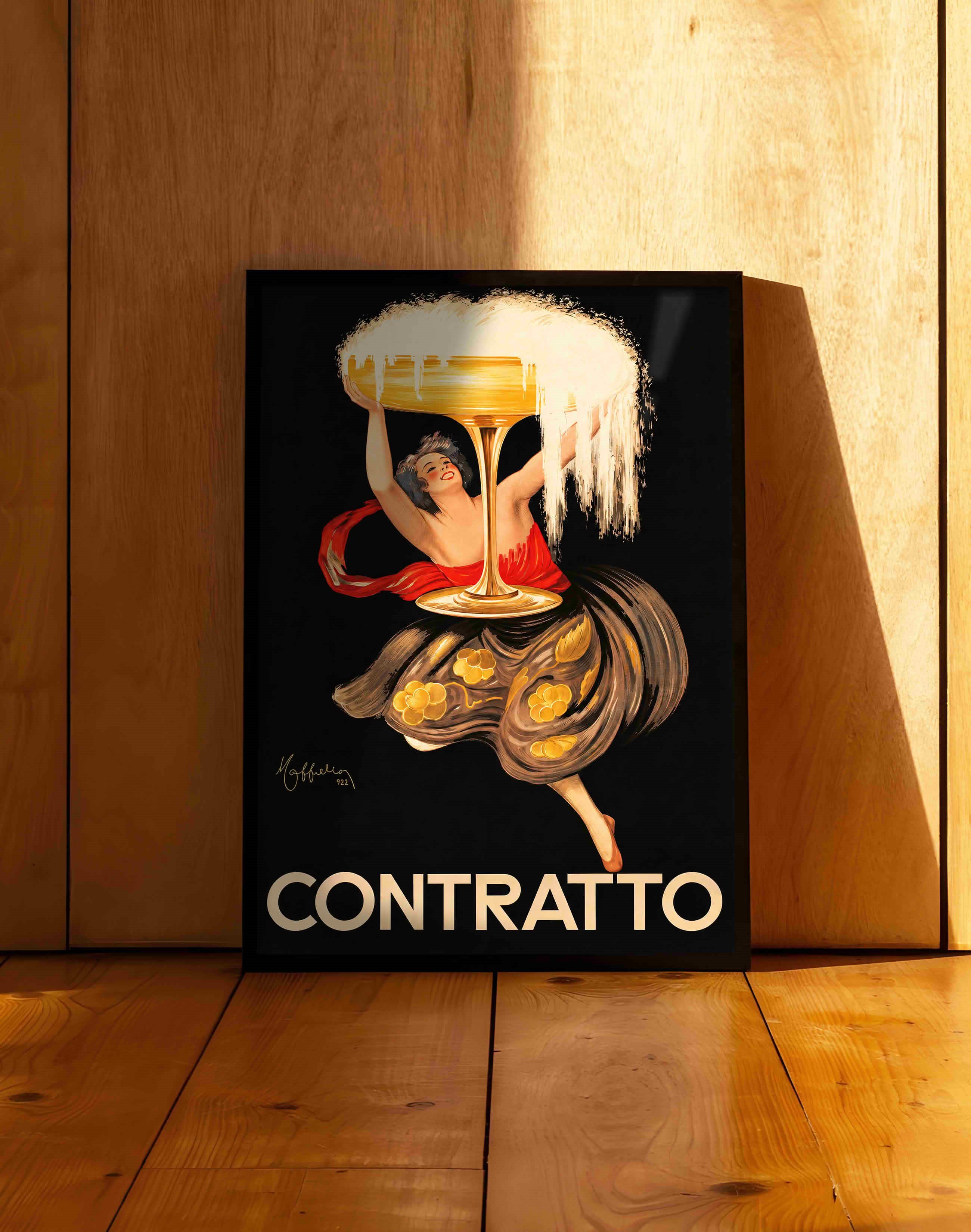 Contratto Champagne (1922) – Leonetto Cappiello İtalyan Art Deco Reklam Posteri