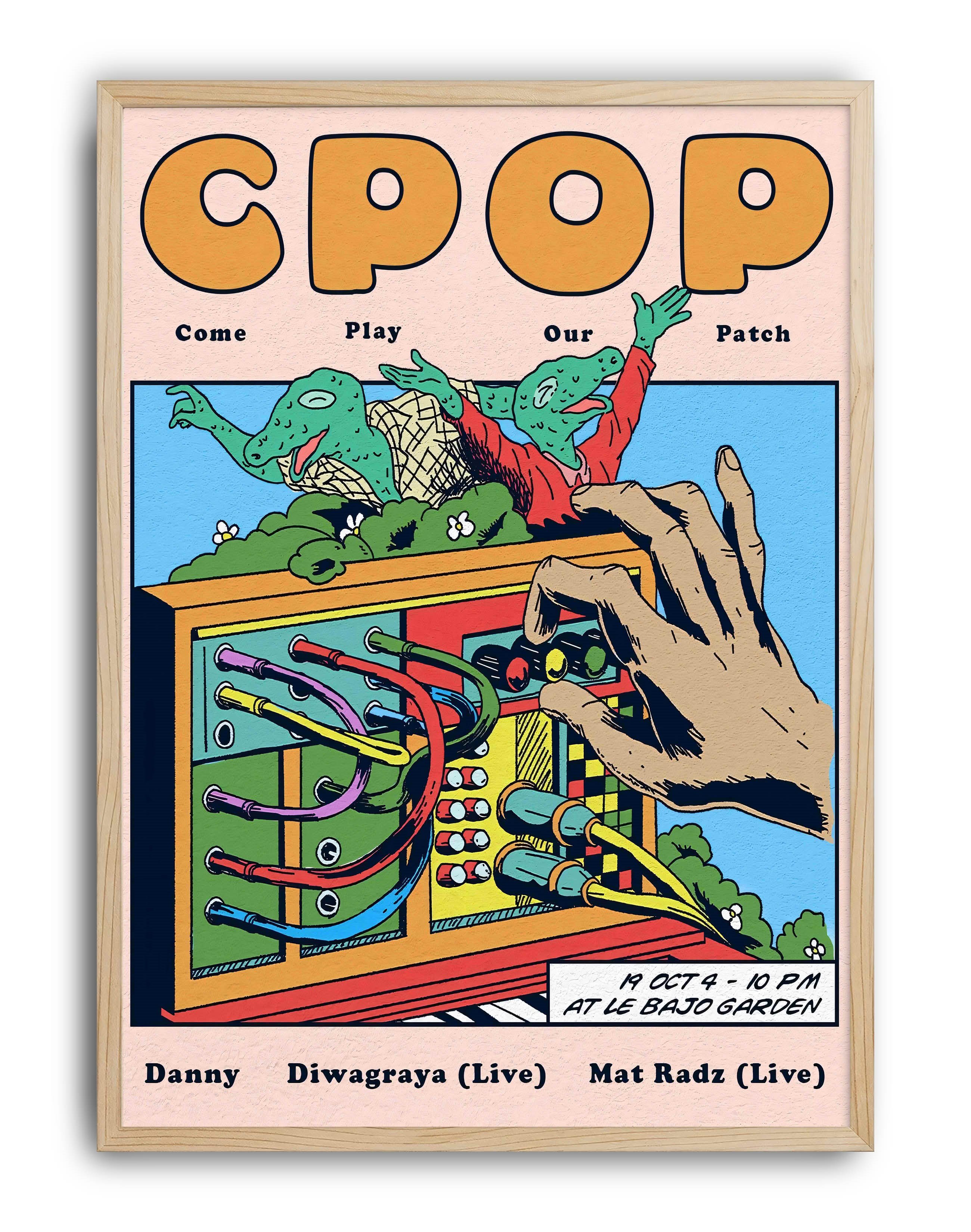 CPOP Modern Duvar Tablosu - Renkli Synth Timsah Grafik Poster