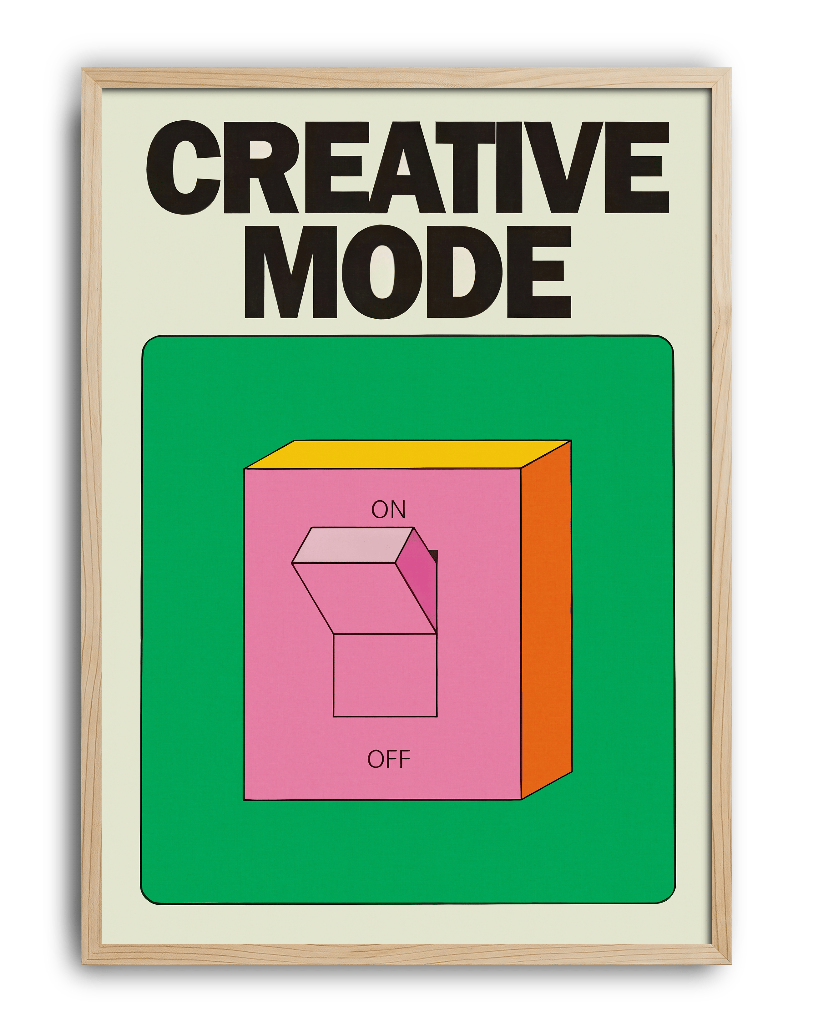 Creative Mode Modern Duvar Tablosu – Yeşil Pembe Switch Poster