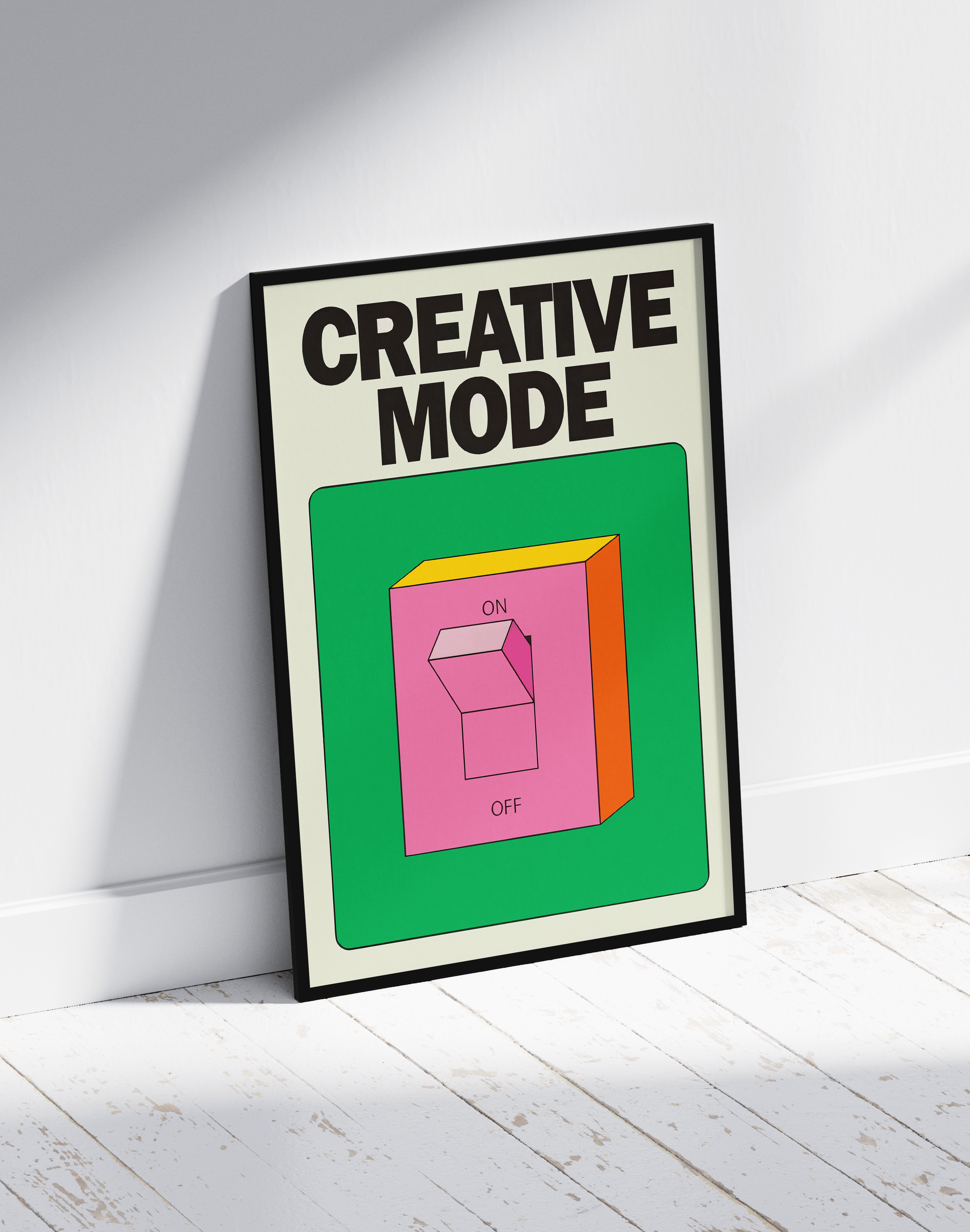 Creative Mode Modern Duvar Tablosu – Yeşil Pembe Switch Poster