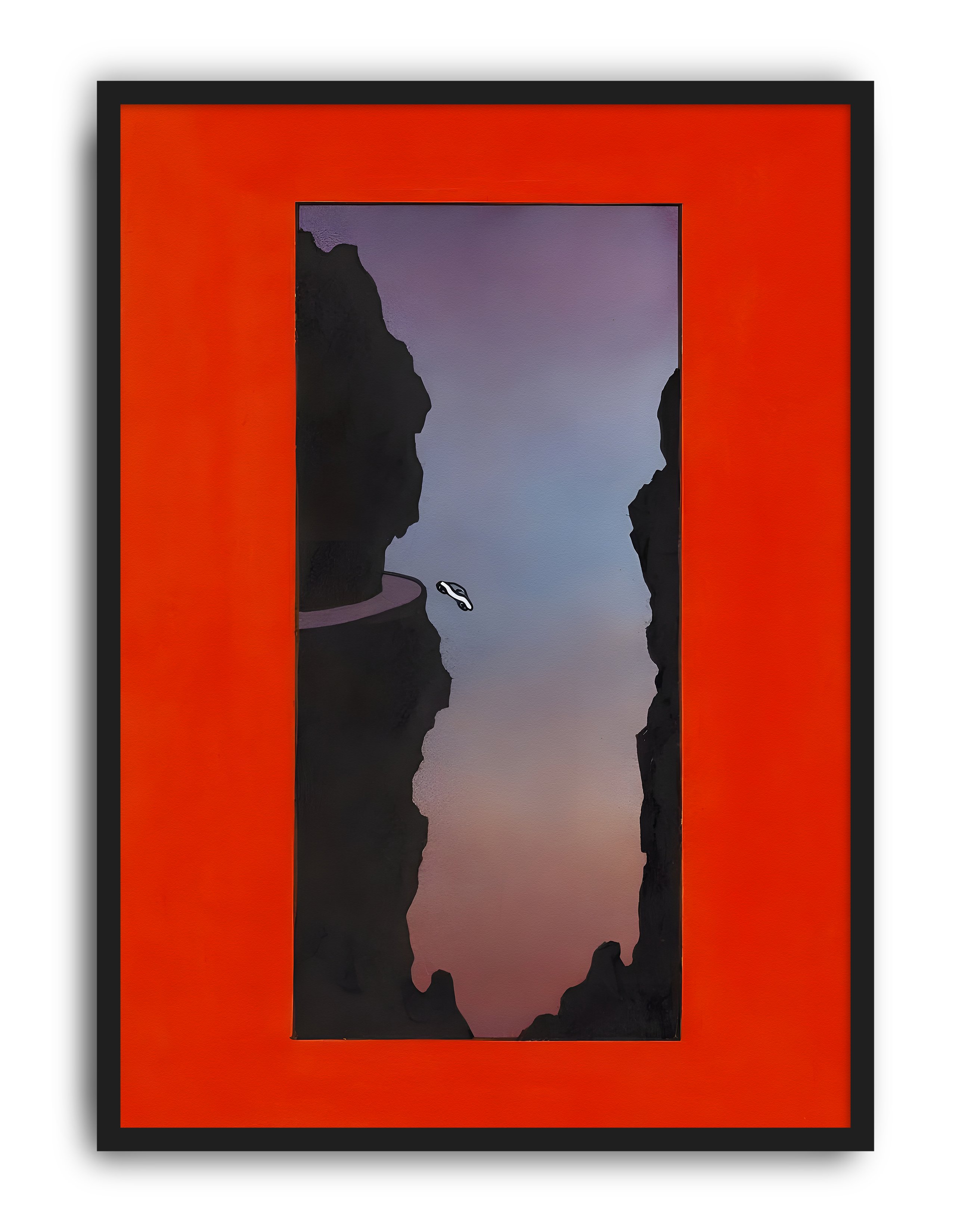 Crimson Passage Modern Duvar Tablosu – Kırmızı Minimal Abstract Poster