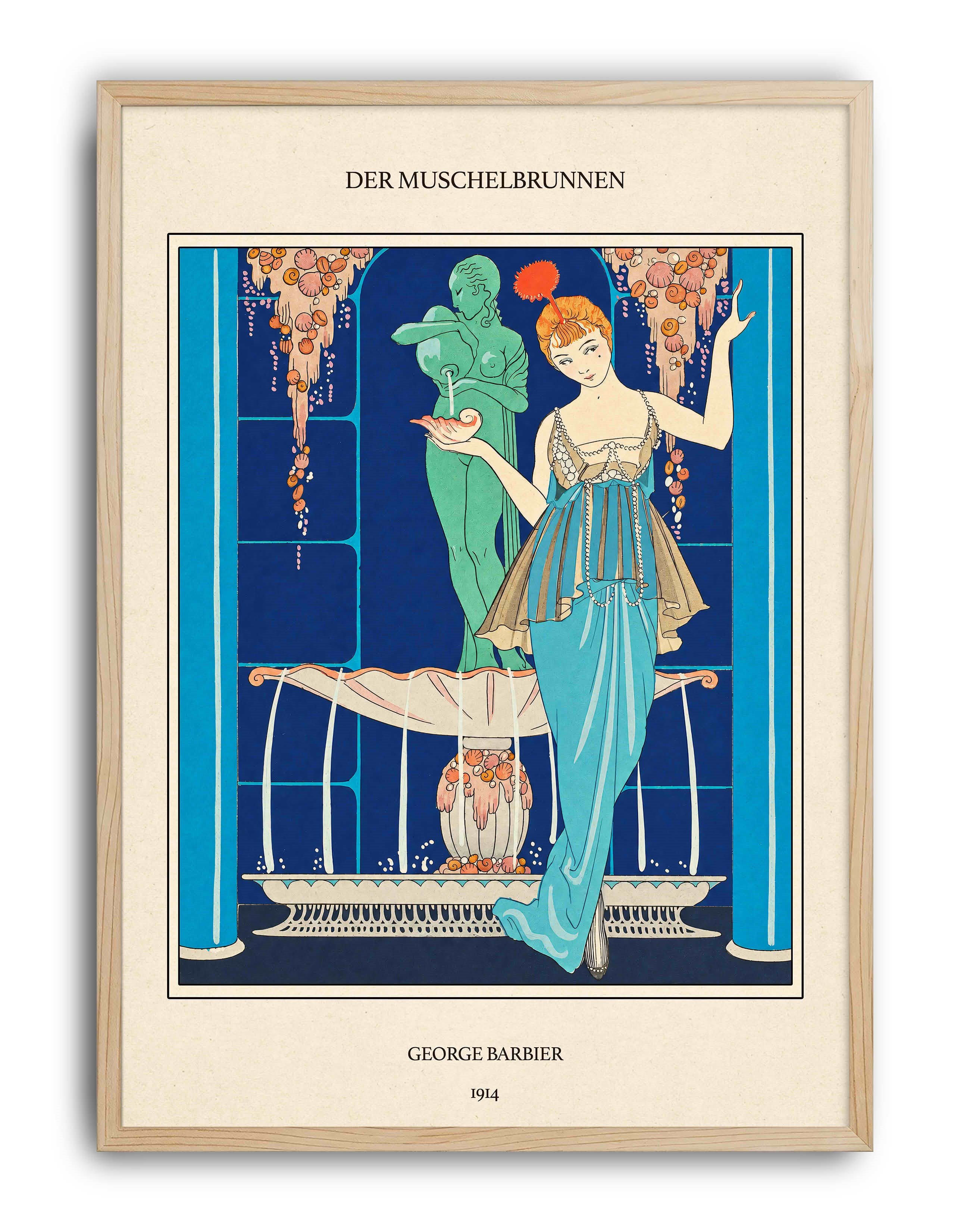Der Muschelbrunnen (1914) – George Barbier Art Deco Vintage İllüstrasyon Posteri