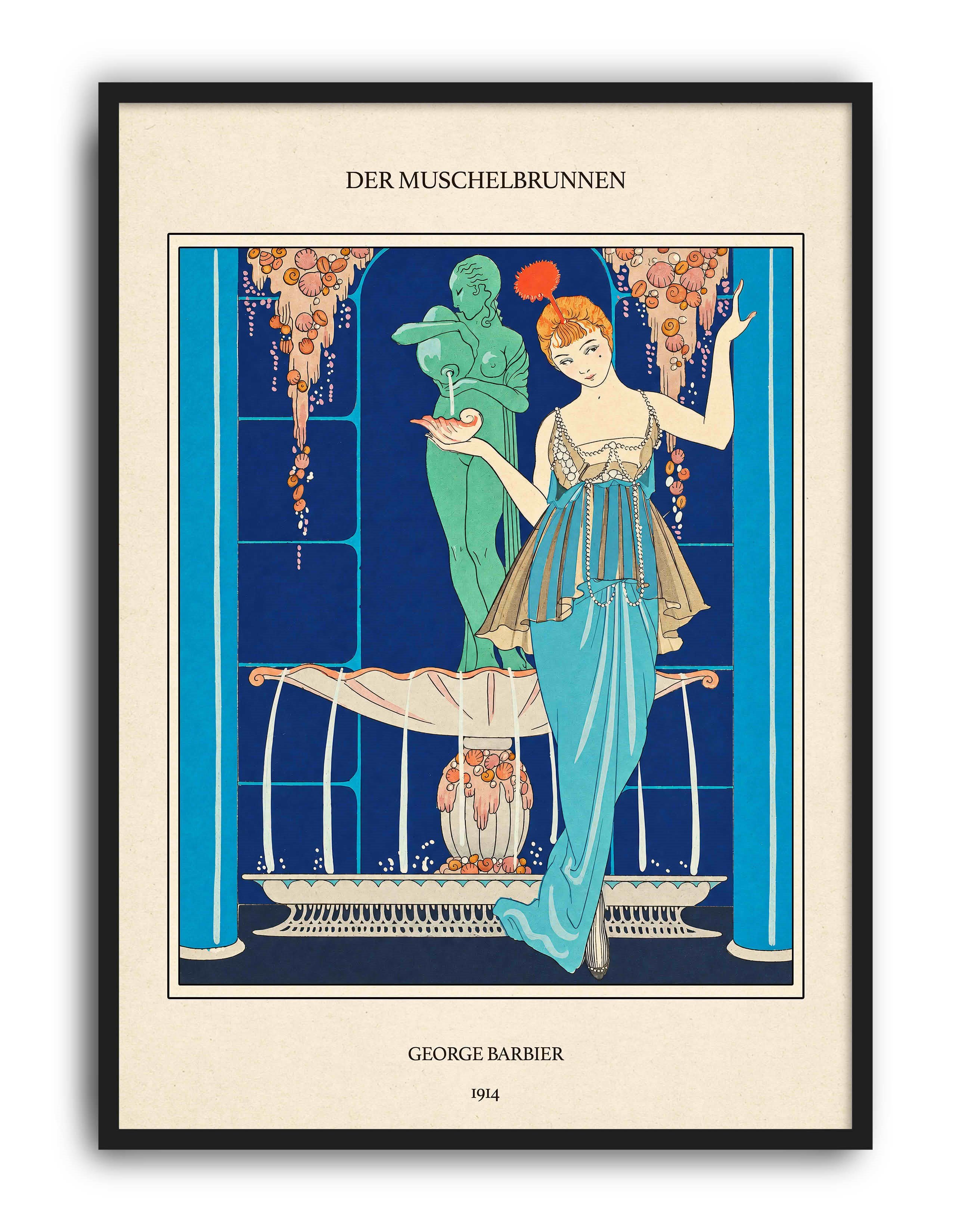 Der Muschelbrunnen (1914) – George Barbier Art Deco Vintage İllüstrasyon Posteri